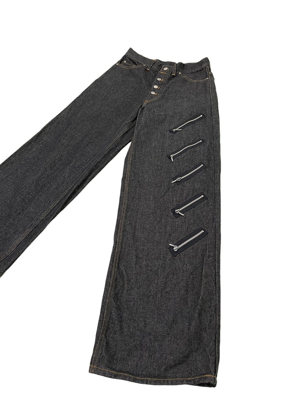 Japanese Brand Wide Leg Baggy Denim Nivety Japan Multizipped 4🟦1 Size US 31 - 2 Thumbnail