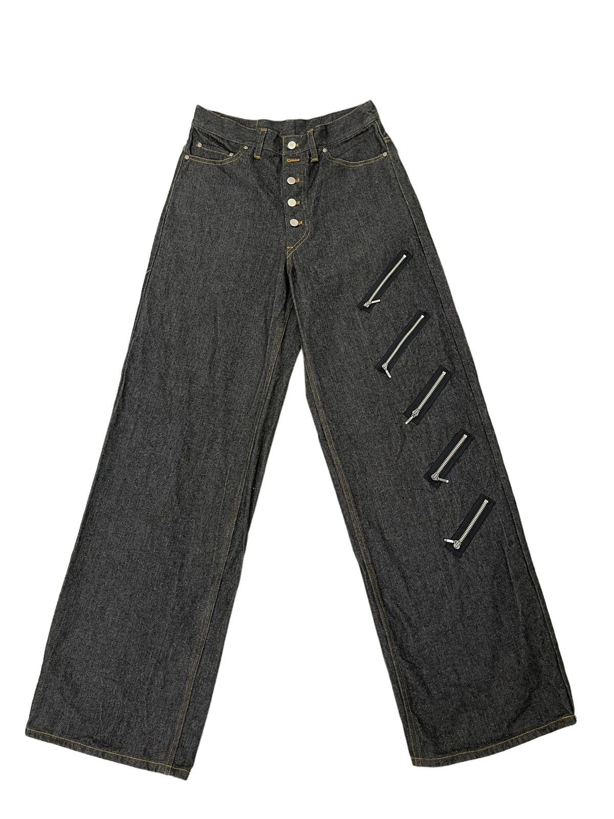Japanese Brand Wide Leg Baggy Denim Nivety Japan Multizipped 4🟦1 Size US 31 - 1 Thumbnail