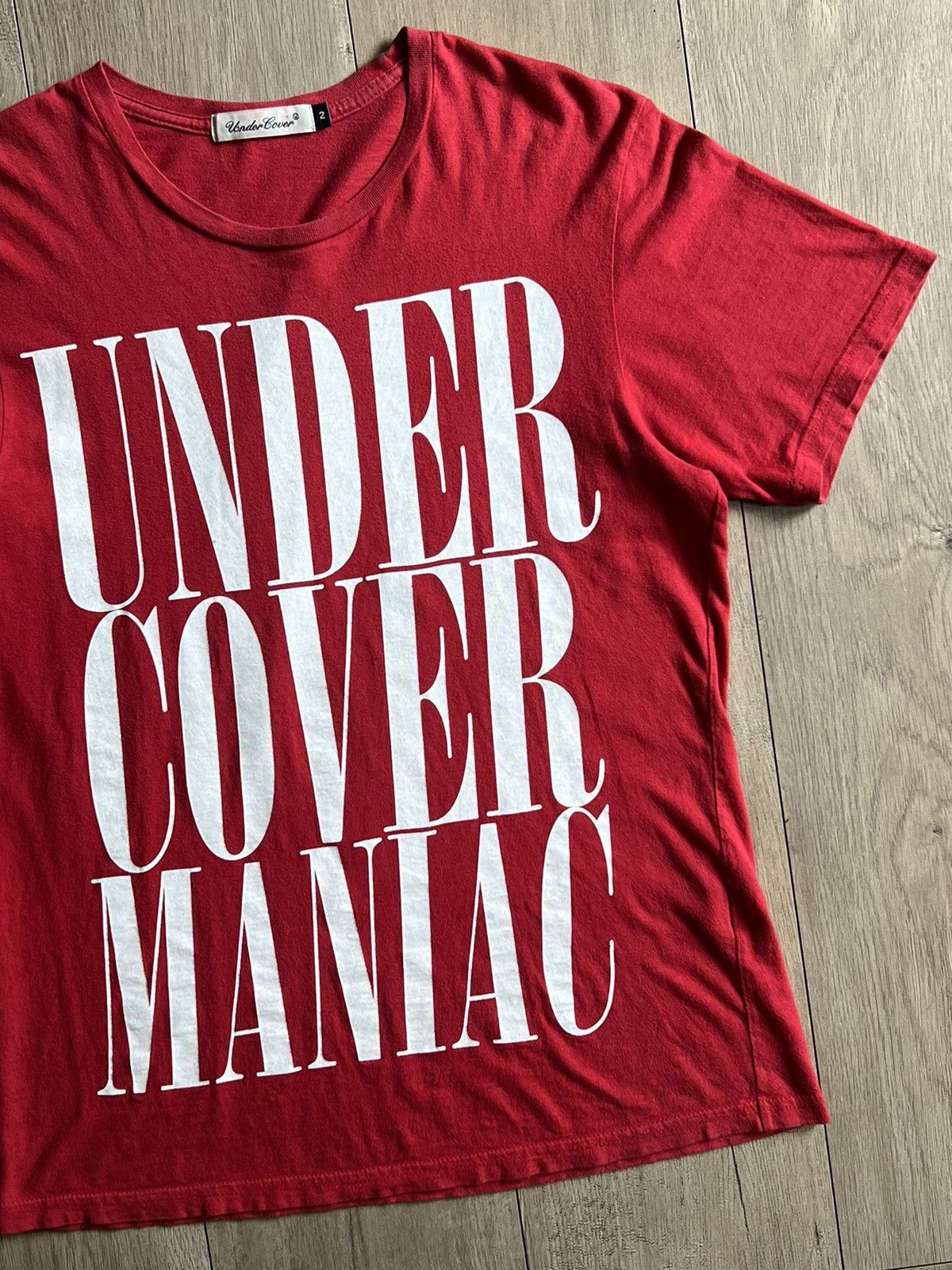 image of Ss2004 Undercover Maniac Red Screen Print Graphic T-Shirt, Men's (Size Medium)