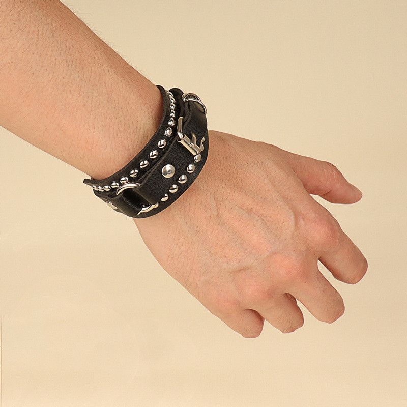 Jewelry Rock Spikes Rivet Chains Bracelets Size ONE SIZE - 4 Thumbnail