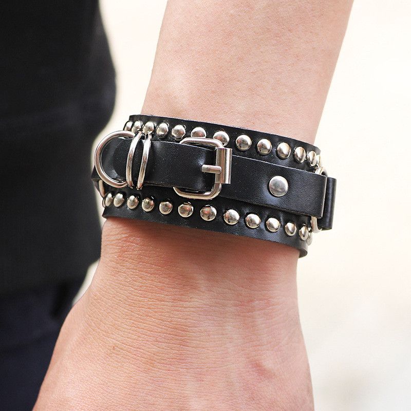 Jewelry Rock Spikes Rivet Chains Bracelets Size ONE SIZE - 3 Thumbnail