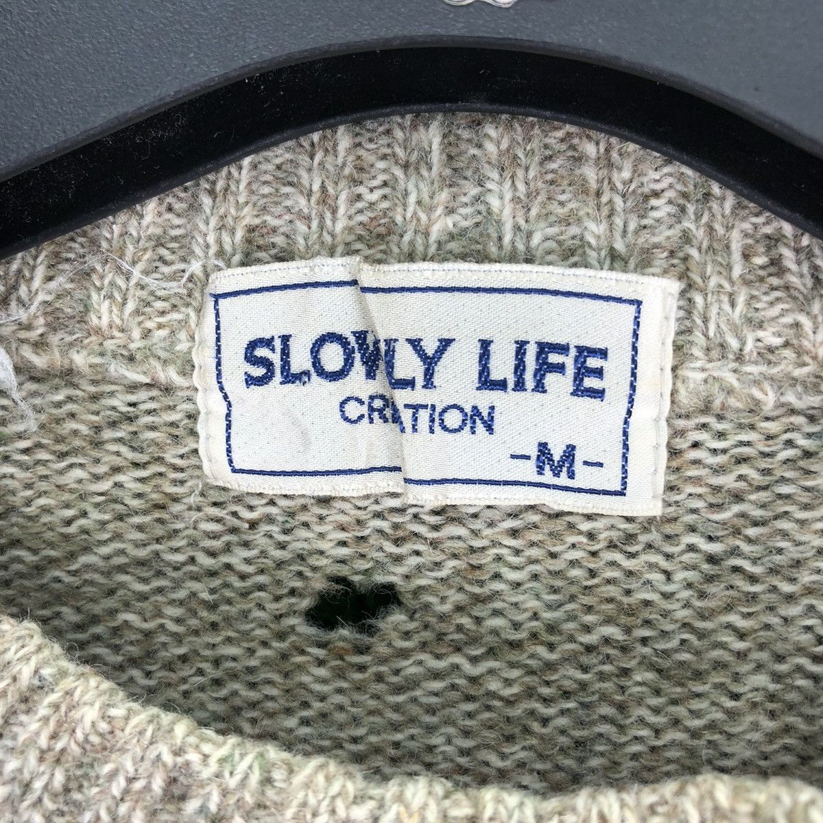 Japanese Brand Vintage 80's Knitwear Wool Sweater Checker by Slowly Life Size US S / EU 44-46 / 1 - 9 Thumbnail