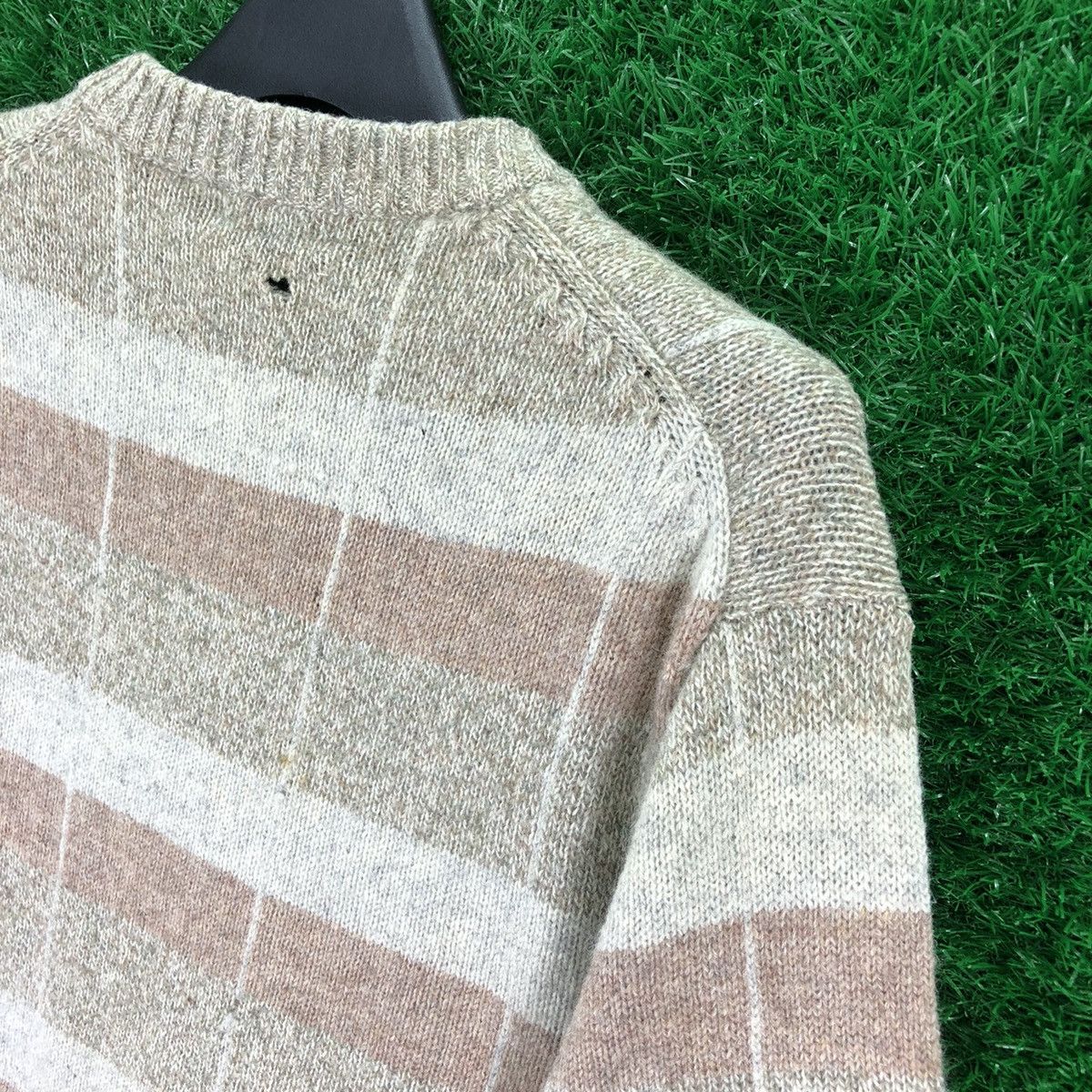 Japanese Brand Vintage 80's Knitwear Wool Sweater Checker by Slowly Life Size US S / EU 44-46 / 1 - 5 Thumbnail