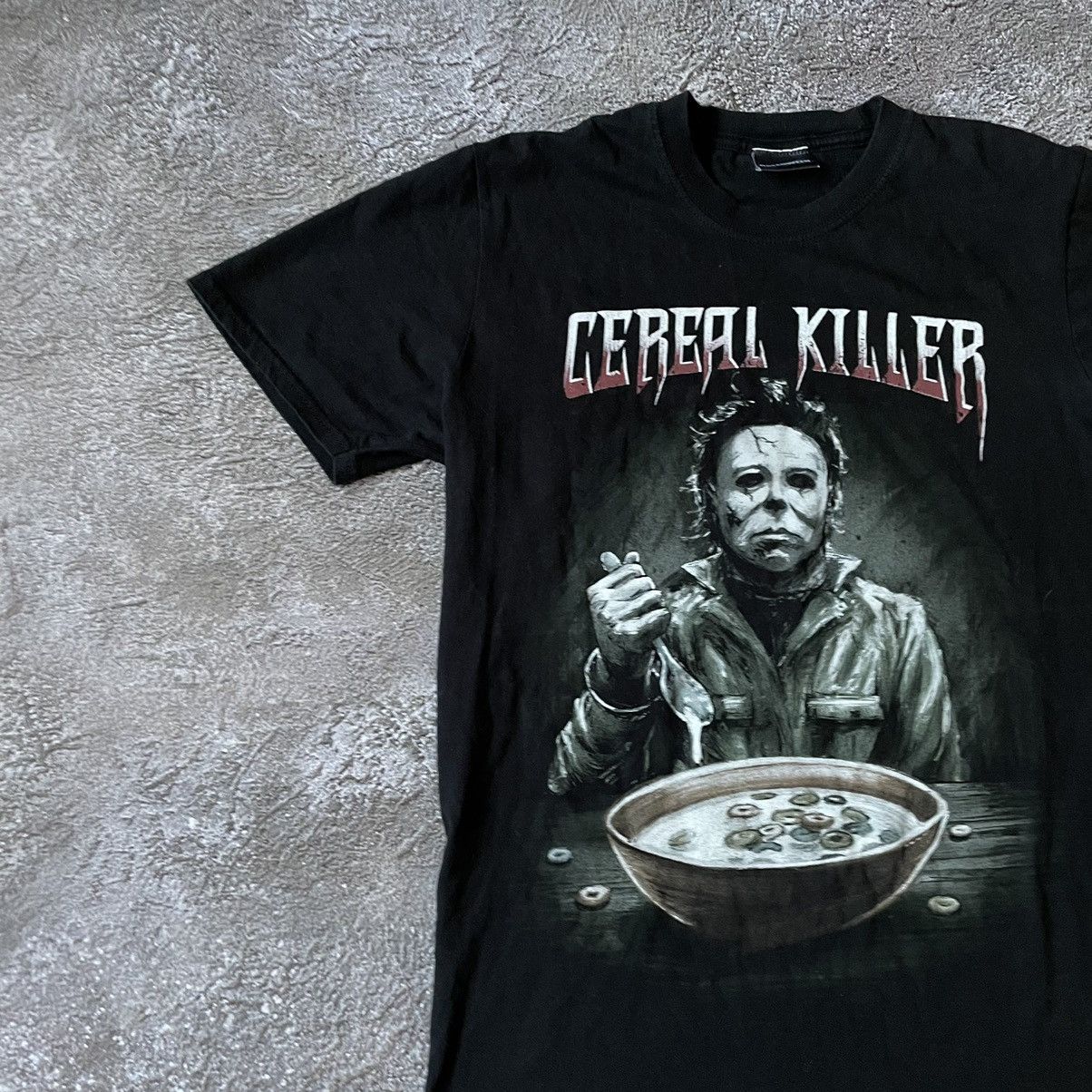Vintage Vintage Y2K Cereal Killer Graphic Tee Horror Grunge Black M Size US M / EU 48-50 / 2 - 4 Thumbnail