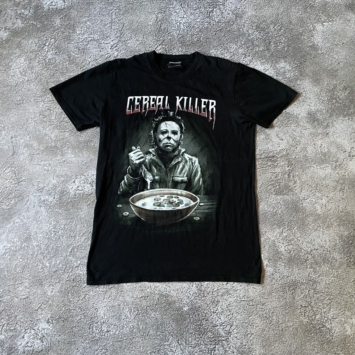 Vintage Vintage Y2K Cereal Killer Graphic Tee Horror Grunge Black M Size US M / EU 48-50 / 2 - 2 Thumbnail