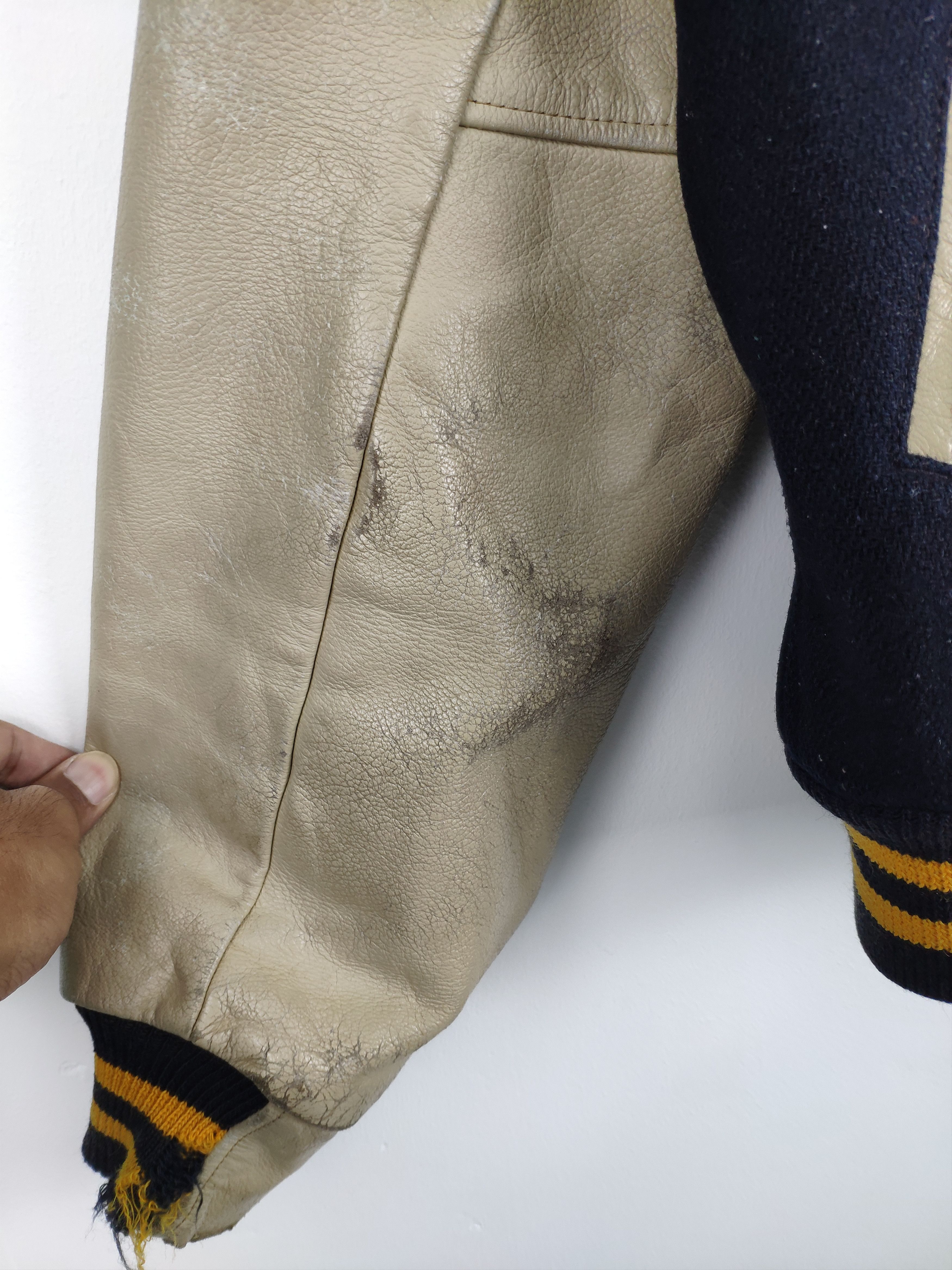 Golden Bear × Japanese Brand Vintage 80s Golden Bear Varsity Jacket Leather Thrasher Size US M / EU 48-50 / 2 - 17 Thumbnail