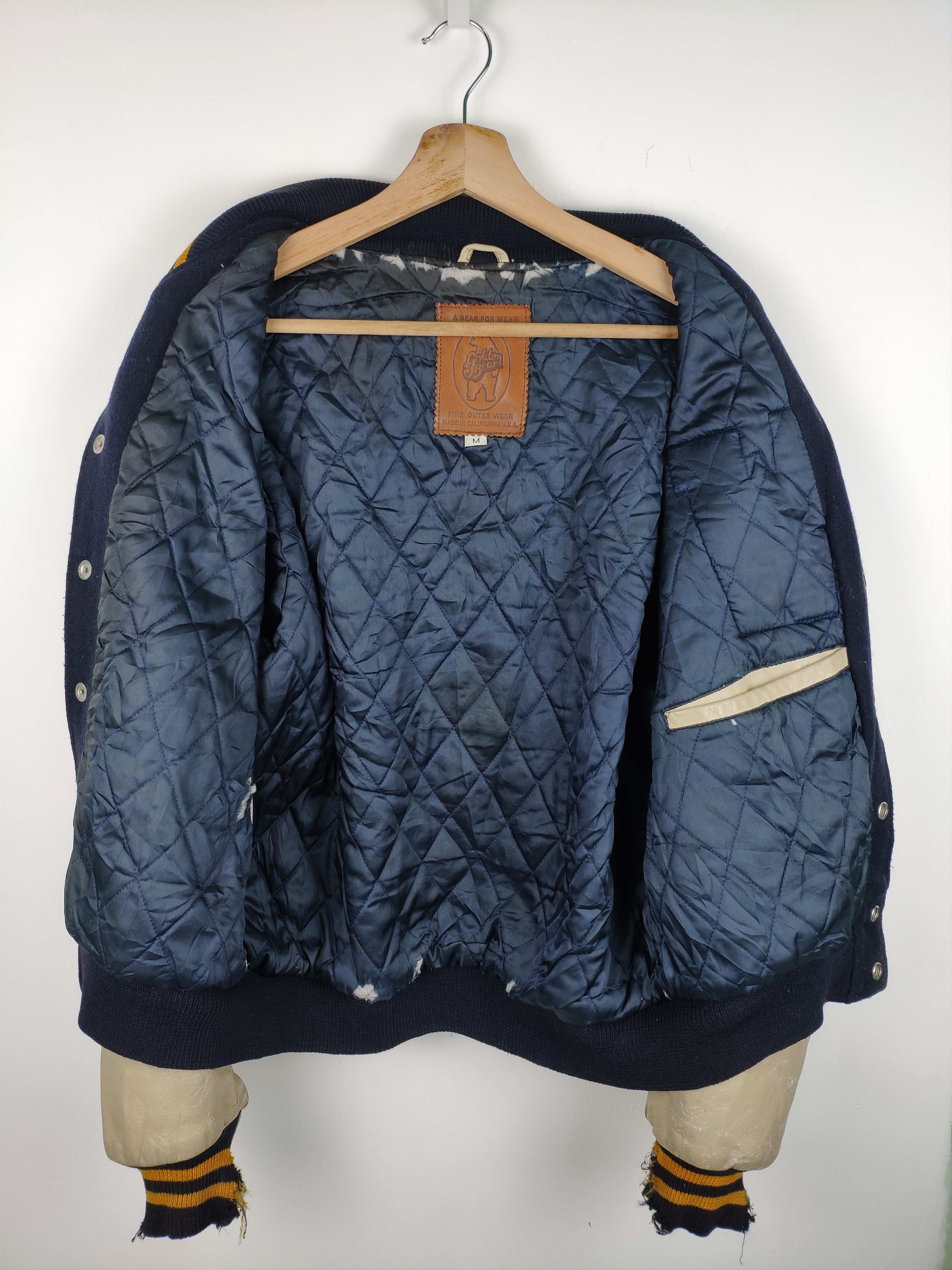 Golden Bear × Japanese Brand Vintage 80s Golden Bear Varsity Jacket Leather Thrasher Size US M / EU 48-50 / 2 - 3 Thumbnail