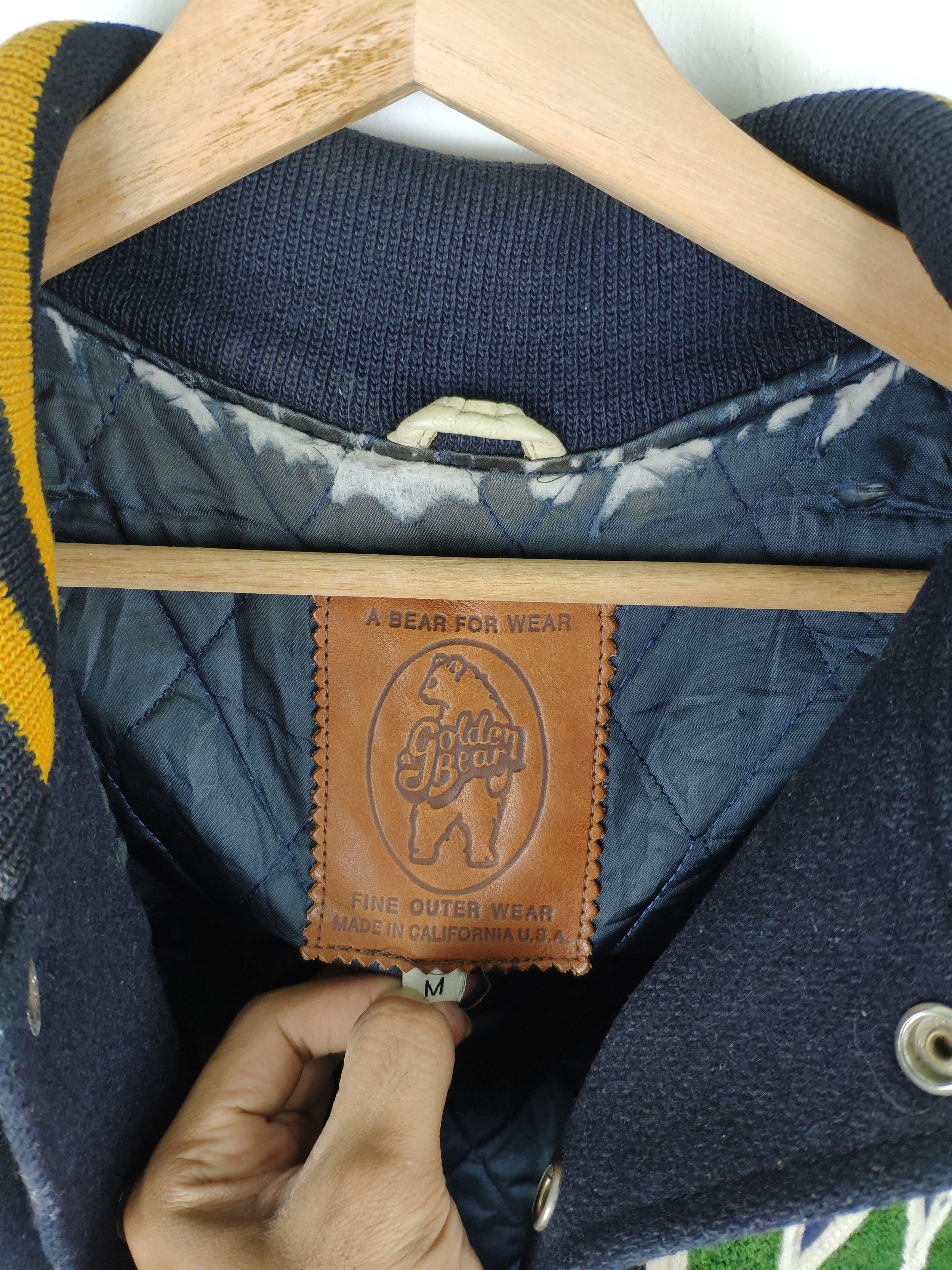Golden Bear × Japanese Brand Vintage 80s Golden Bear Varsity Jacket Leather Thrasher Size US M / EU 48-50 / 2 - 4 Thumbnail