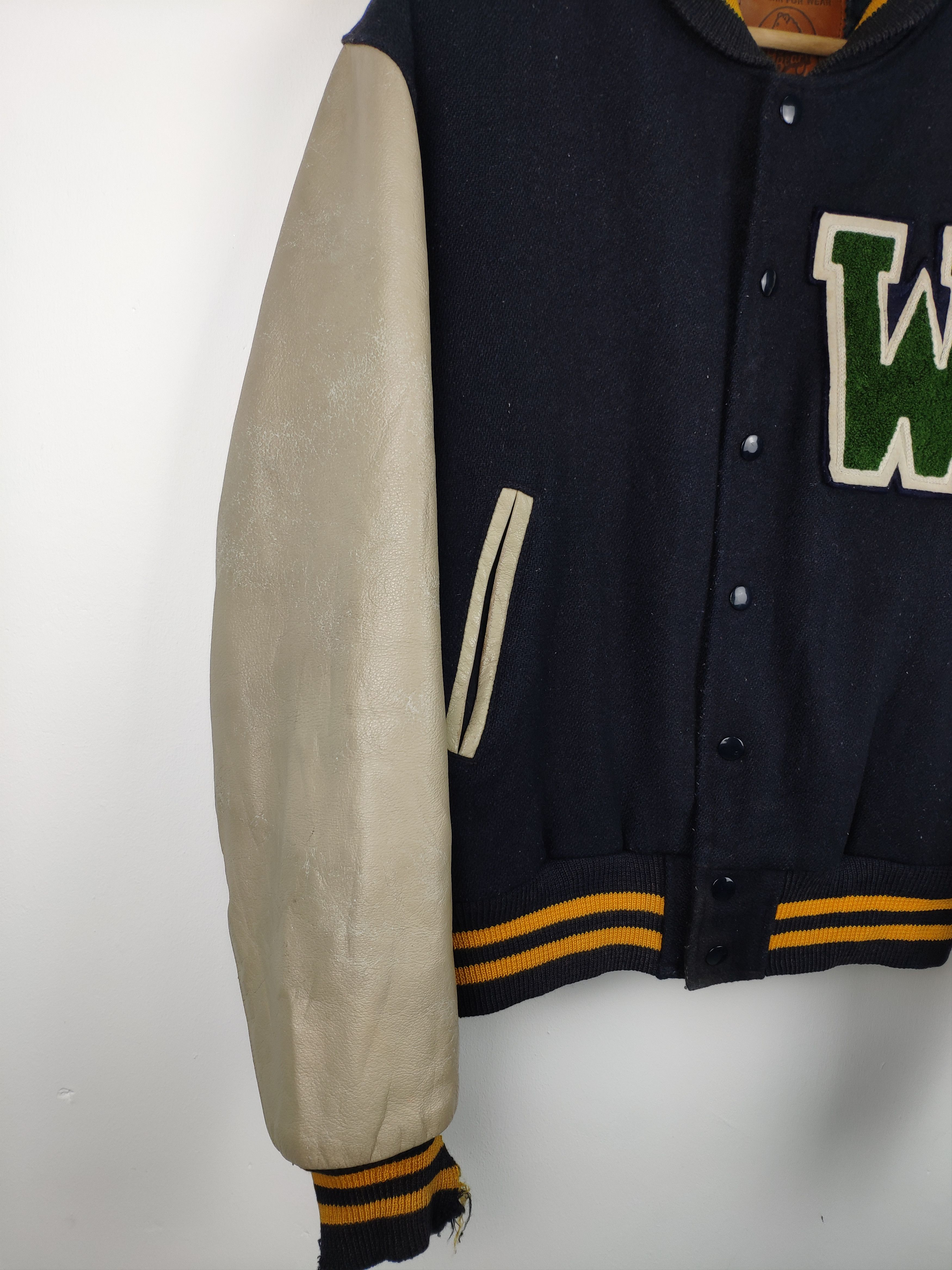 Golden Bear × Japanese Brand Vintage 80s Golden Bear Varsity Jacket Leather Thrasher Size US M / EU 48-50 / 2 - 13 Thumbnail