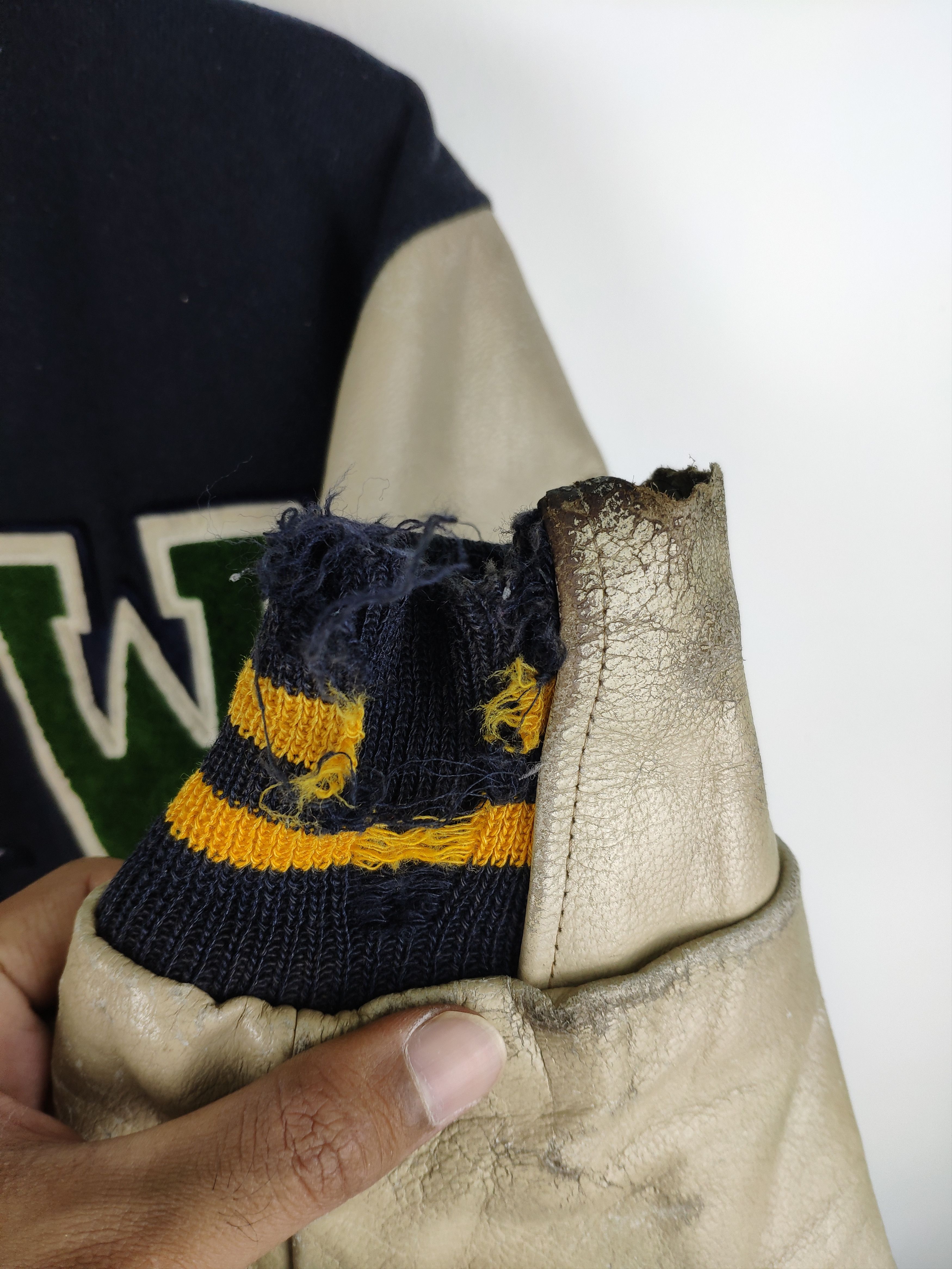 Golden Bear × Japanese Brand Vintage 80s Golden Bear Varsity Jacket Leather Thrasher Size US M / EU 48-50 / 2 - 16 Thumbnail
