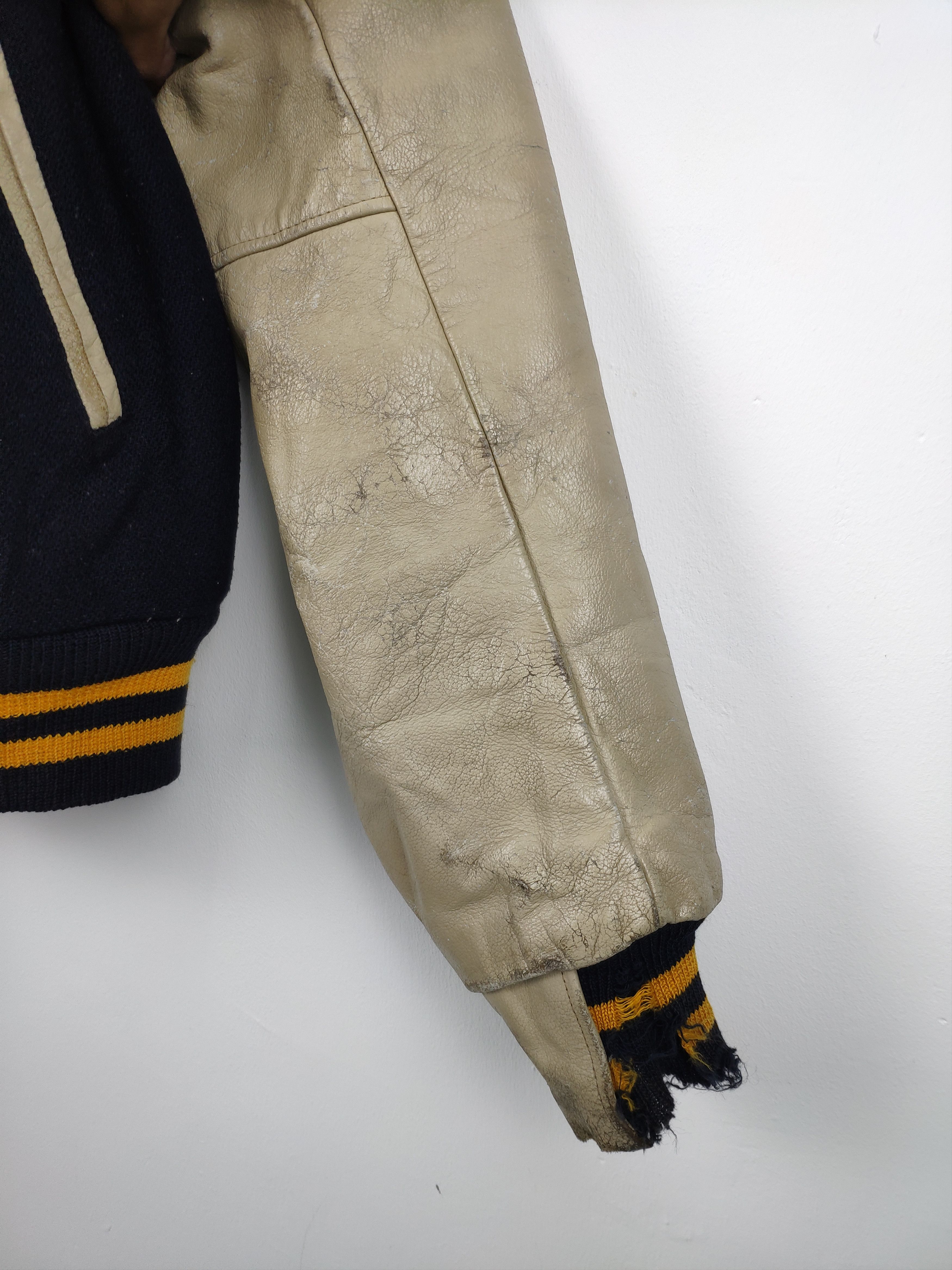 Golden Bear × Japanese Brand Vintage 80s Golden Bear Varsity Jacket Leather Thrasher Size US M / EU 48-50 / 2 - 18 Thumbnail