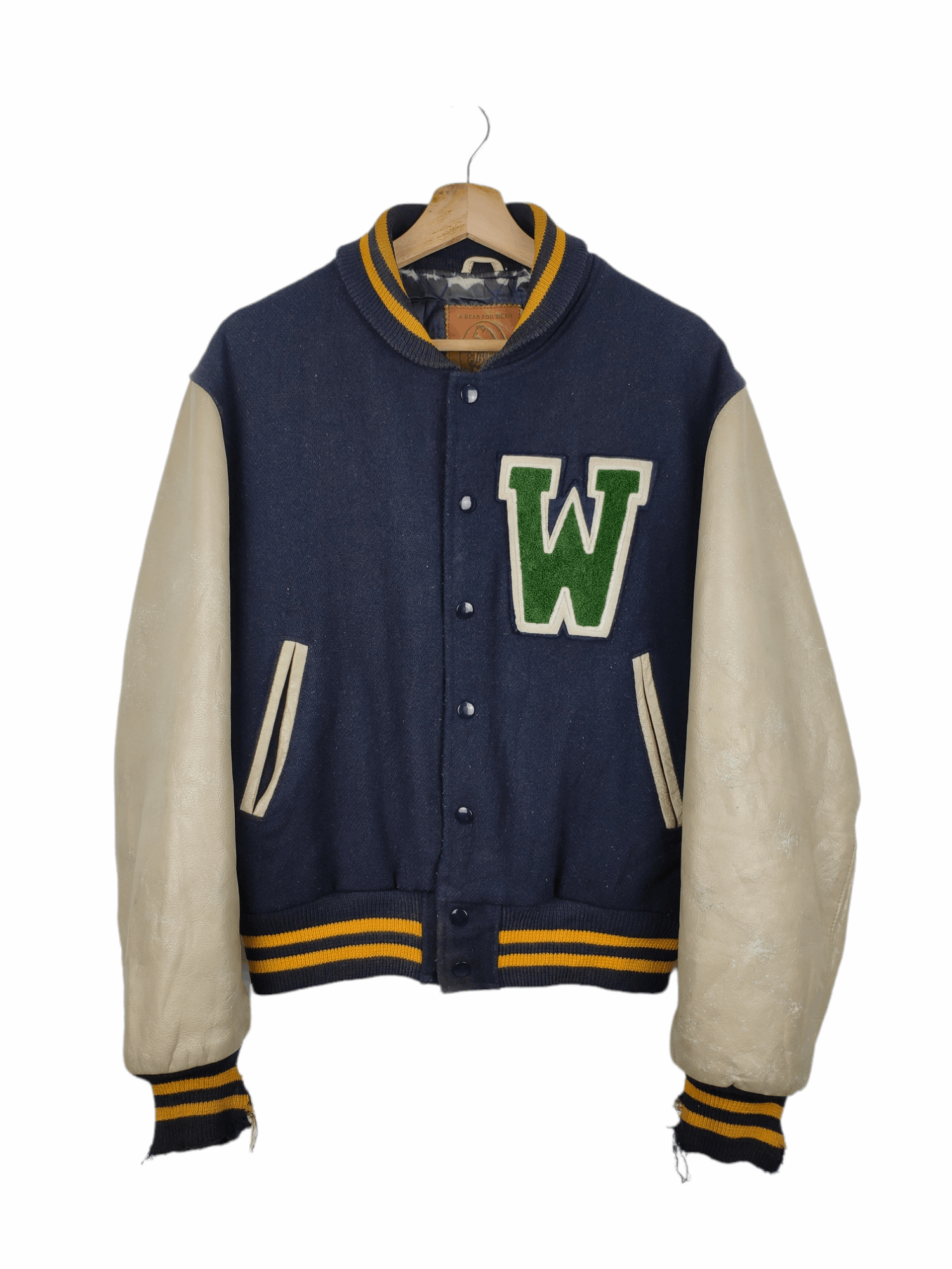 Golden Bear × Japanese Brand Vintage 80s Golden Bear Varsity Jacket Leather Thrasher Size US M / EU 48-50 / 2 - 1 Thumbnail