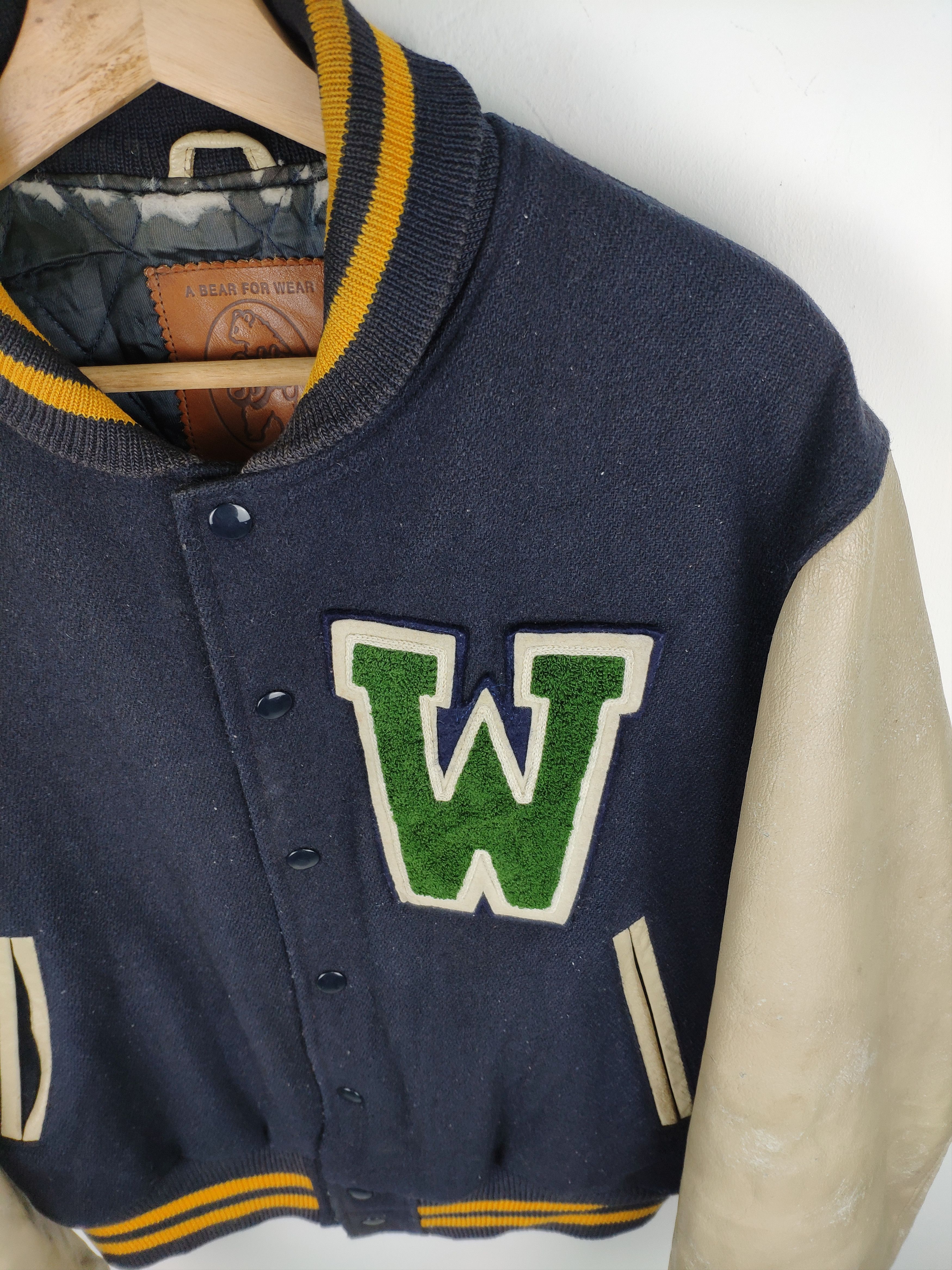 Golden Bear × Japanese Brand Vintage 80s Golden Bear Varsity Jacket Leather Thrasher Size US M / EU 48-50 / 2 - 2 Thumbnail