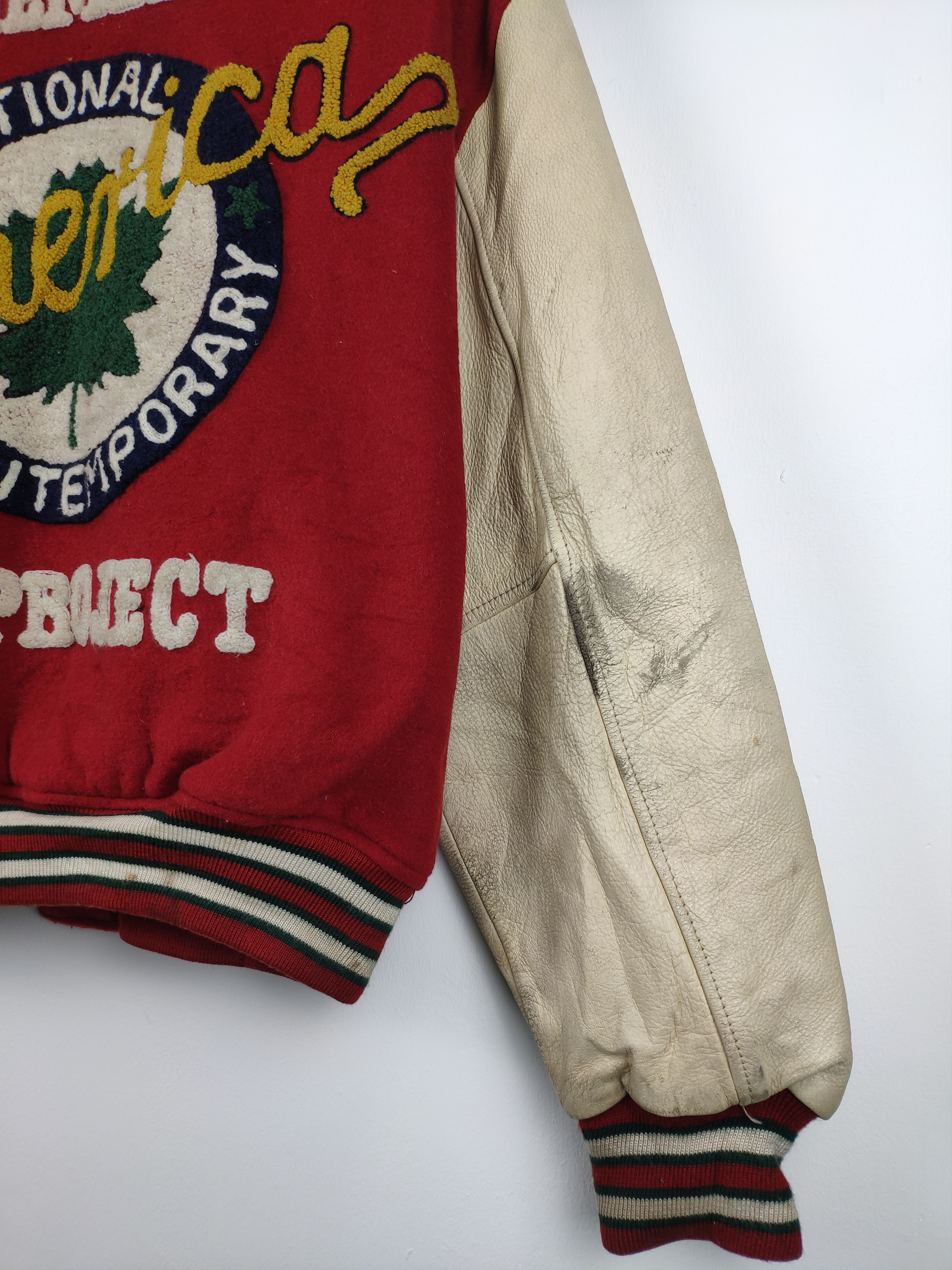 Japanese Brand × Vintage Vintage Varsity Jacket Leather Sleeve Saburoku American Size US M / EU 48-50 / 2 - 12 Thumbnail