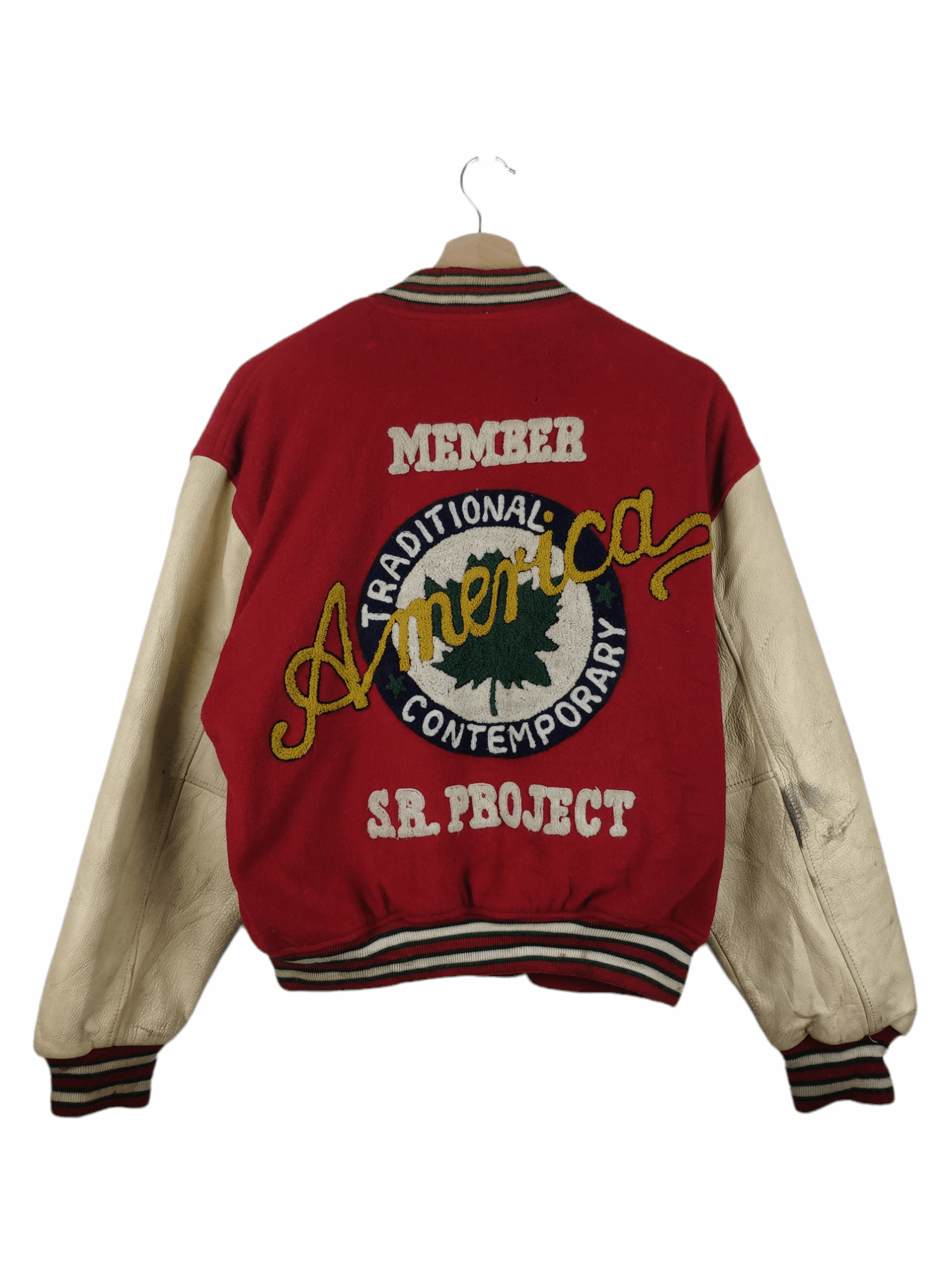 Japanese Brand × Vintage Vintage Varsity Jacket Leather Sleeve Saburoku American Size US M / EU 48-50 / 2 - 1 Thumbnail