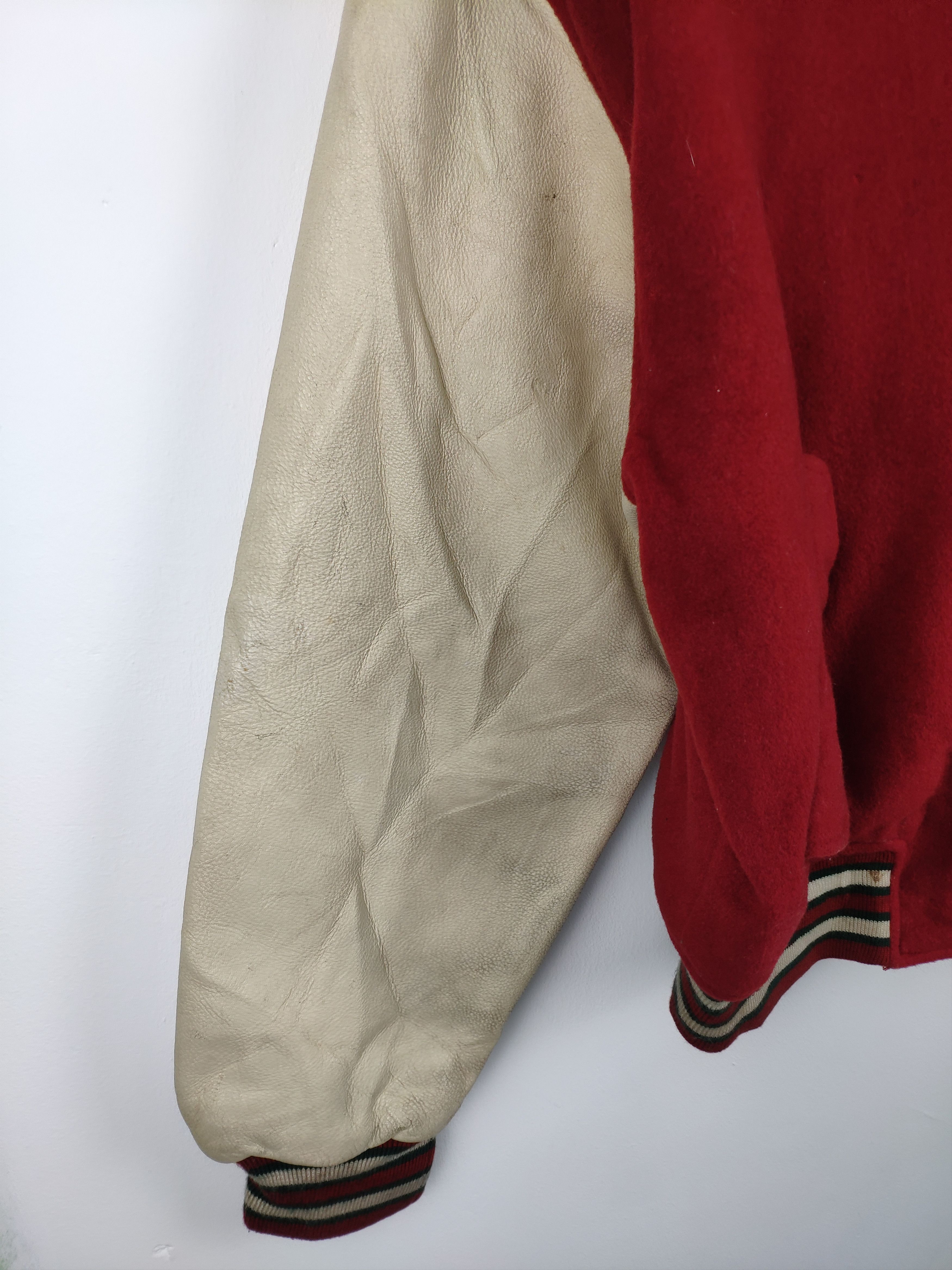 Japanese Brand × Vintage Vintage Varsity Jacket Leather Sleeve Saburoku American Size US M / EU 48-50 / 2 - 23 Thumbnail