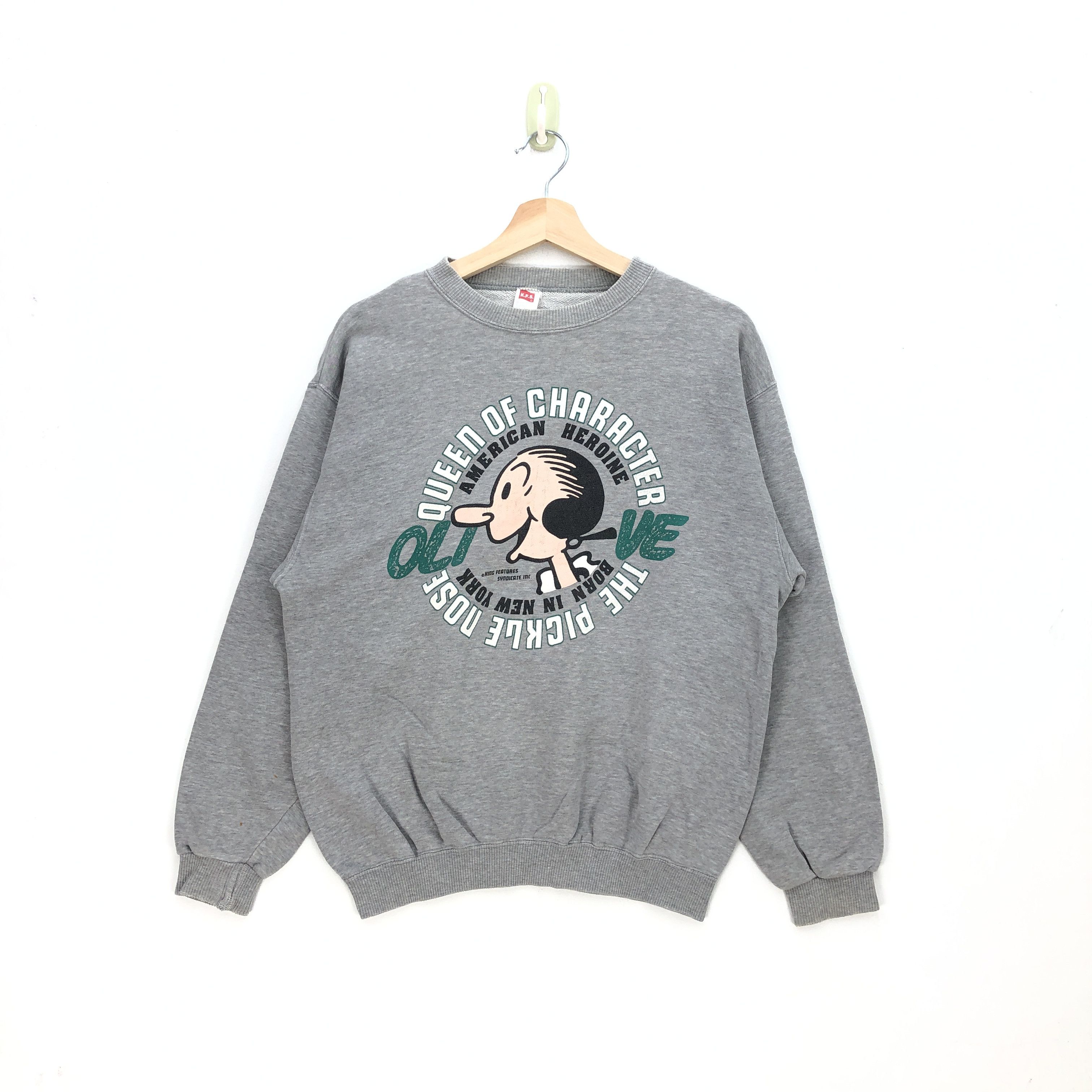 Cartoon Network × Vintage Vintage Popeye Olive Animated Crewneck Sweatshirt Sweater Size US M / EU 48-50 / 2 - 1 Thumbnail