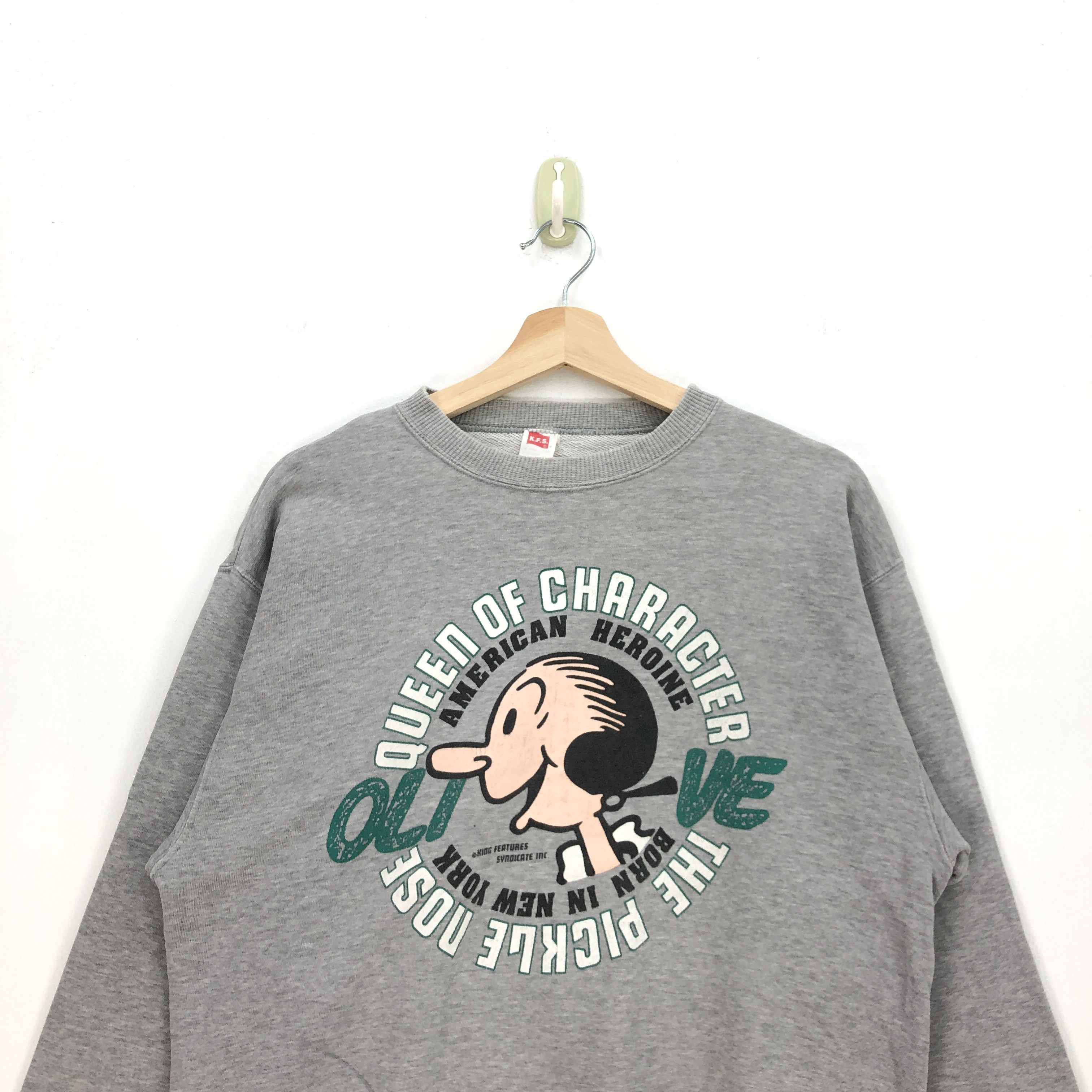 Cartoon Network × Vintage Vintage Popeye Olive Animated Crewneck Sweatshirt Sweater Size US M / EU 48-50 / 2 - 2 Thumbnail