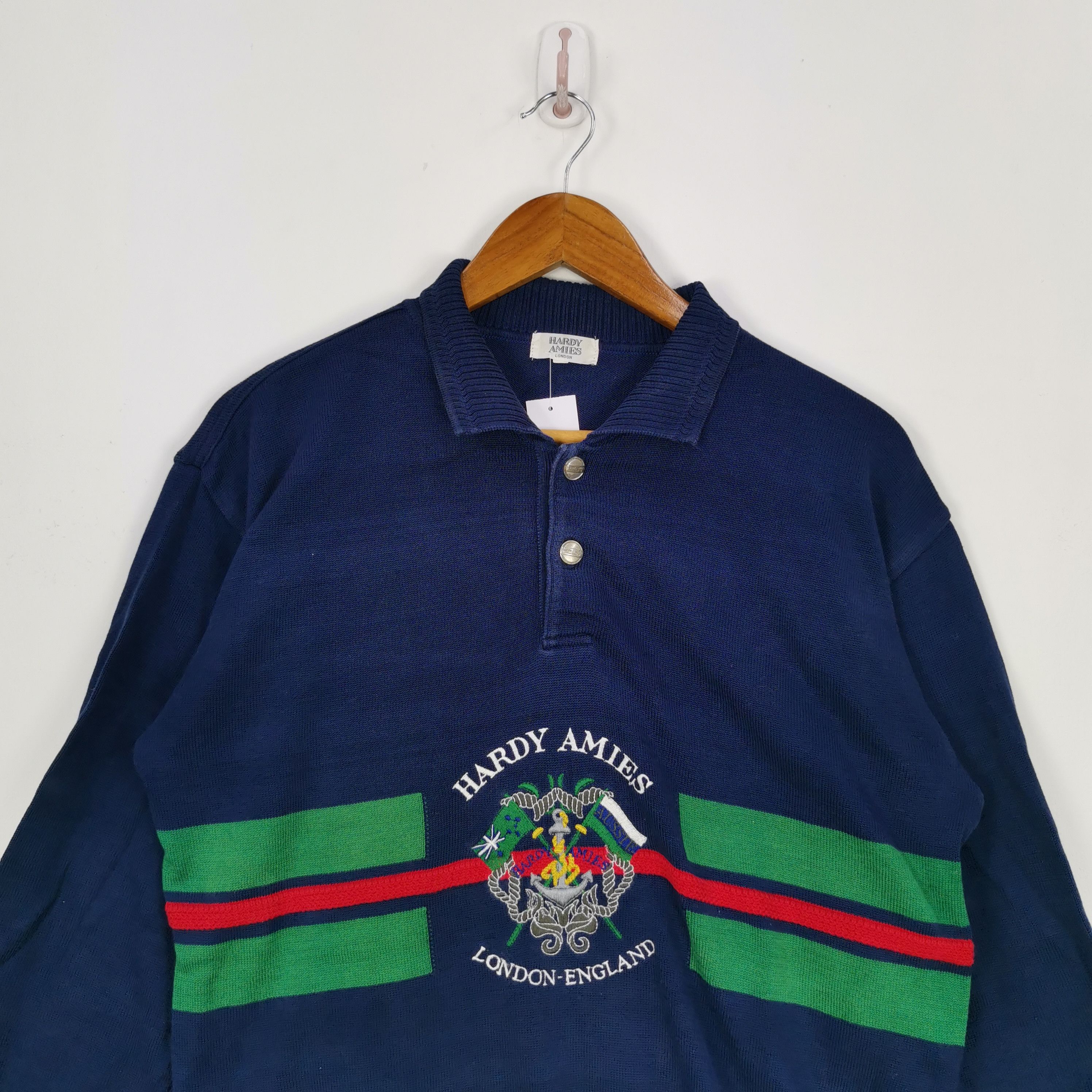Hardy Amies × Homespun Knitwear × Vintage Vintage Hardy Amies Sweatshirt Embroidery Knitted Sweater Size US M / EU 48-50 / 2 - 2 Thumbnail