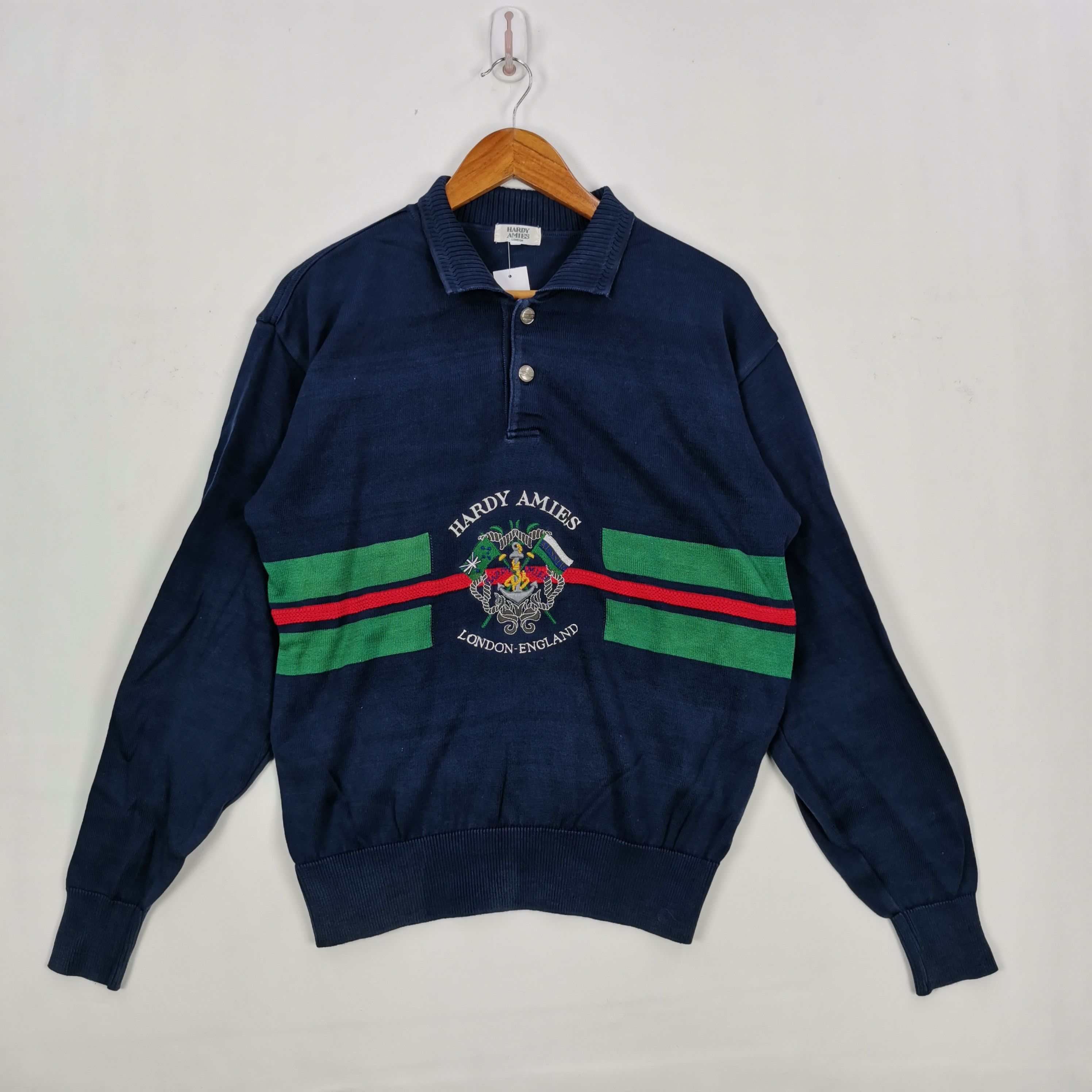 Hardy Amies × Homespun Knitwear × Vintage Vintage Hardy Amies Sweatshirt Embroidery Knitted Sweater Size US M / EU 48-50 / 2 - 1 Thumbnail