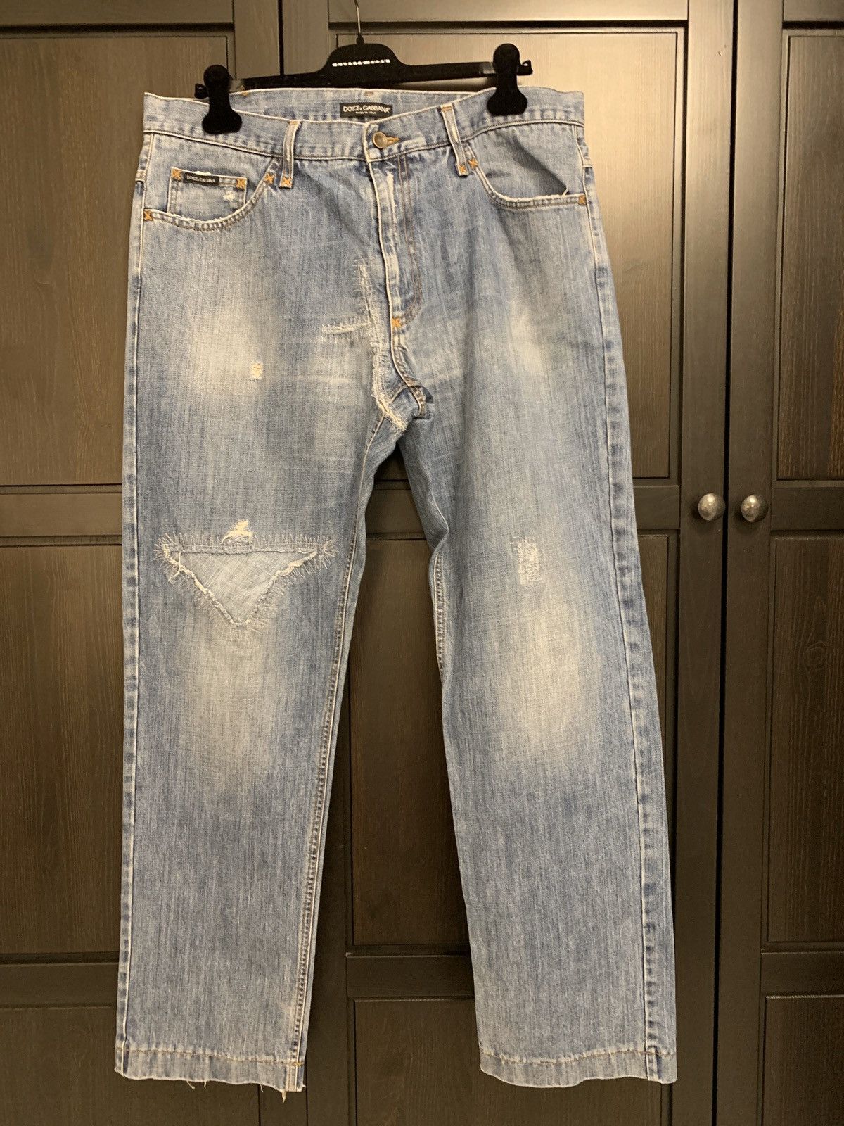 Dolce & Gabbana Oversize denim destroyed jeans Size US 36 / EU 52 - 1 Thumbnail