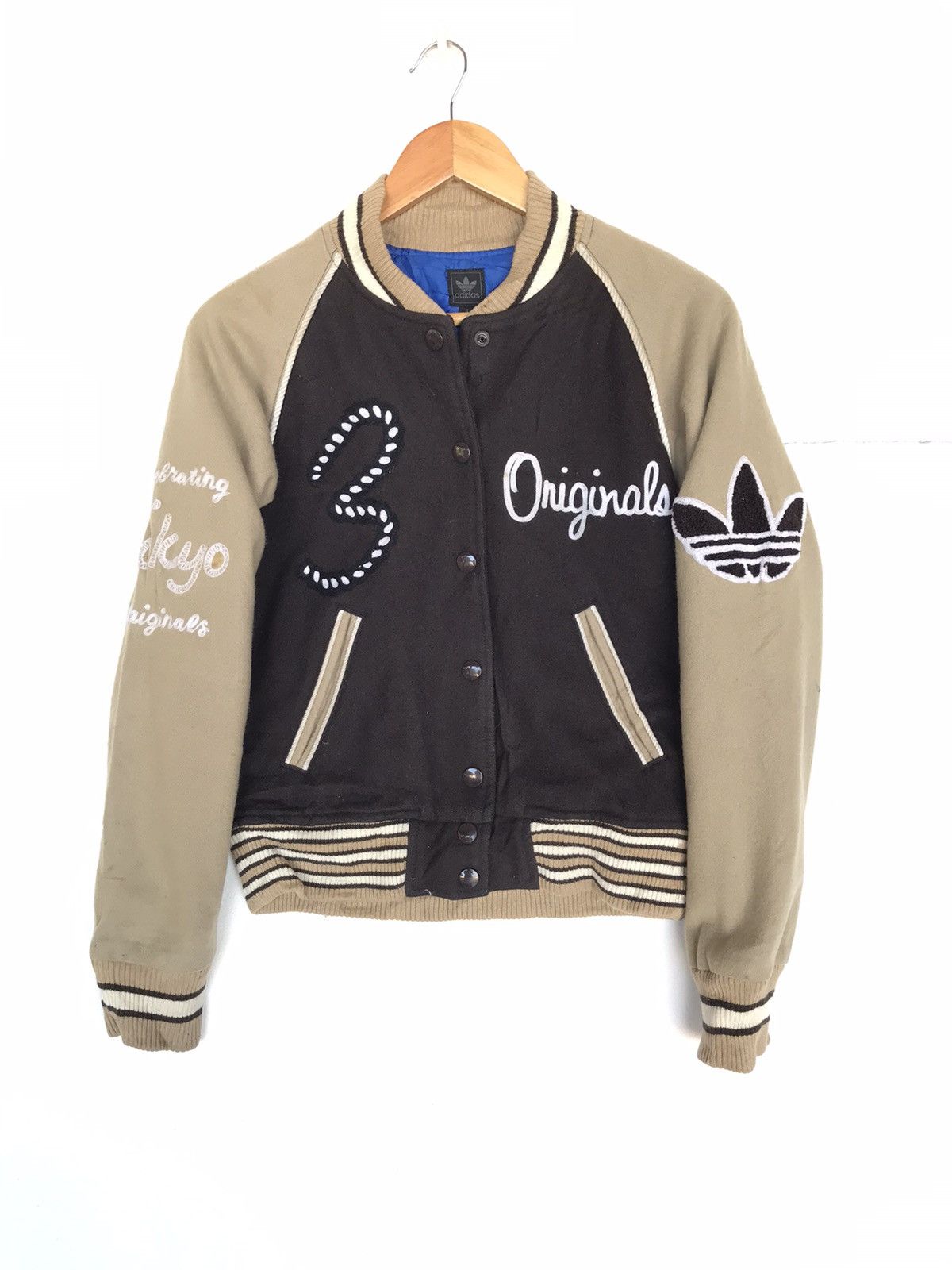 Adidas Vintage Adidas Trefoil Big Logo Varsity Jacket Small Size Size US S / EU 44-46 / 1 - 5 Thumbnail