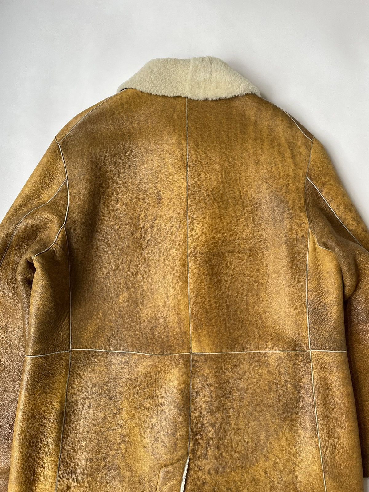 Jil Sander Early 2000s Mottled Shearling Overcoat Size US L / EU 52-54 / 3 - 13 Thumbnail