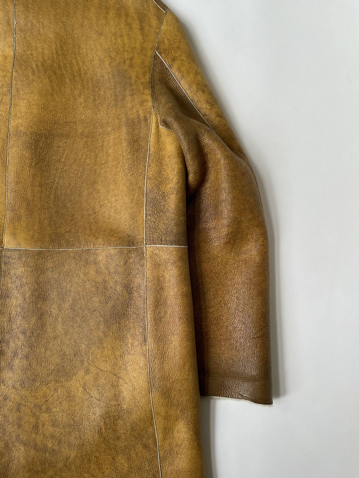 Jil Sander Early 2000s Mottled Shearling Overcoat Size US L / EU 52-54 / 3 - 14 Thumbnail