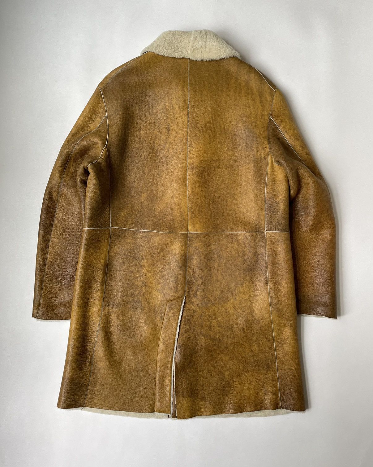 Jil Sander Early 2000s Mottled Shearling Overcoat Size US L / EU 52-54 / 3 - 12 Thumbnail