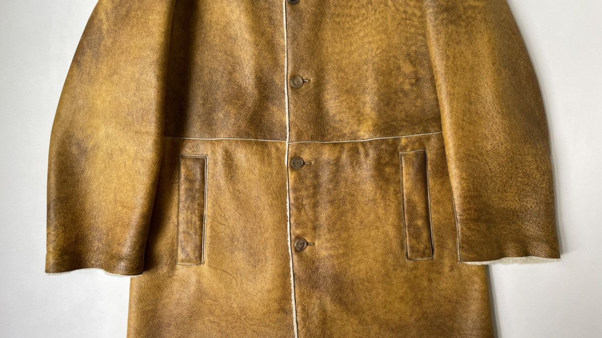 Jil Sander Early 2000s Mottled Shearling Overcoat Size US L / EU 52-54 / 3 - 5 Thumbnail