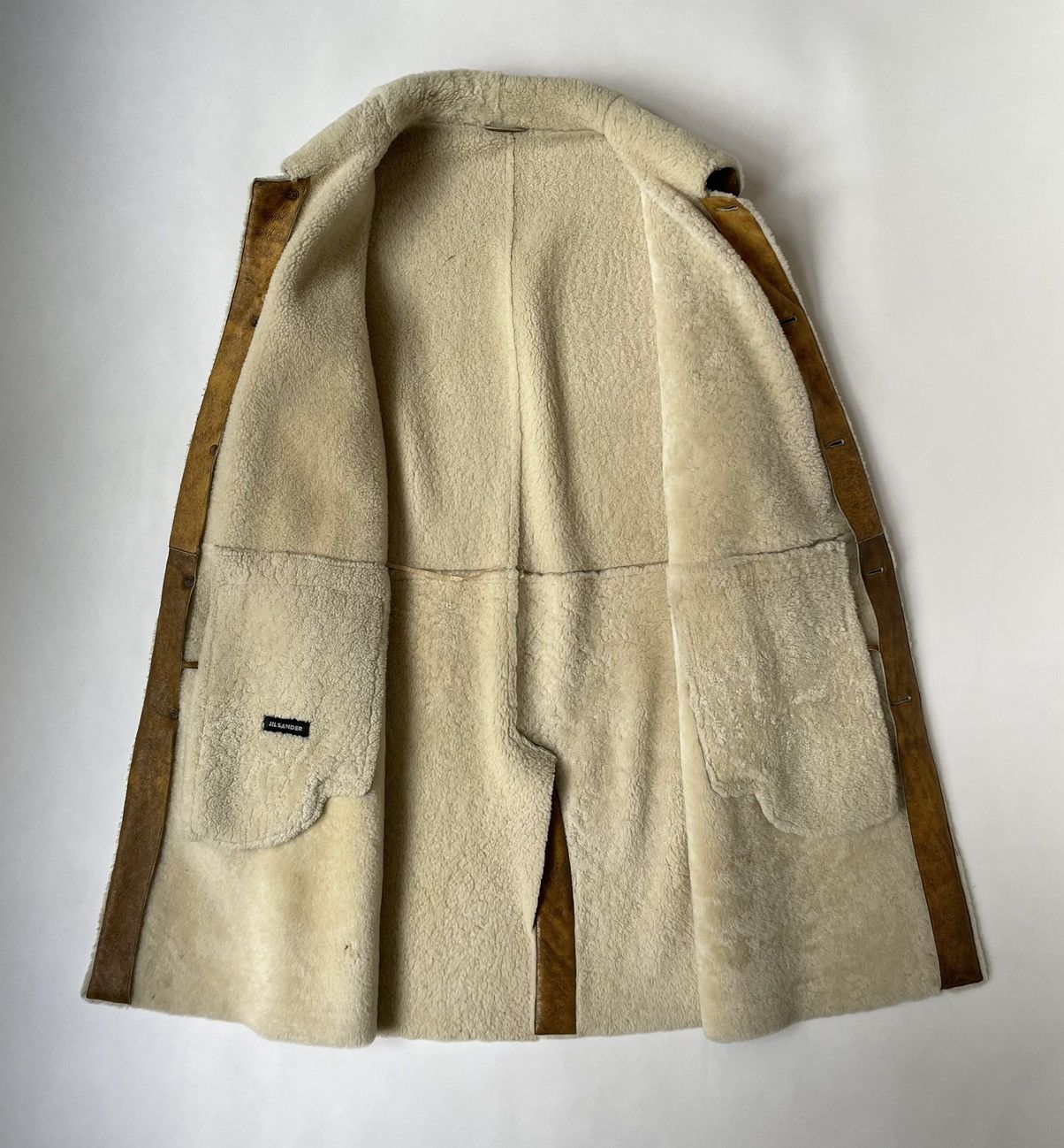 Jil Sander Early 2000s Mottled Shearling Overcoat Size US L / EU 52-54 / 3 - 8 Thumbnail