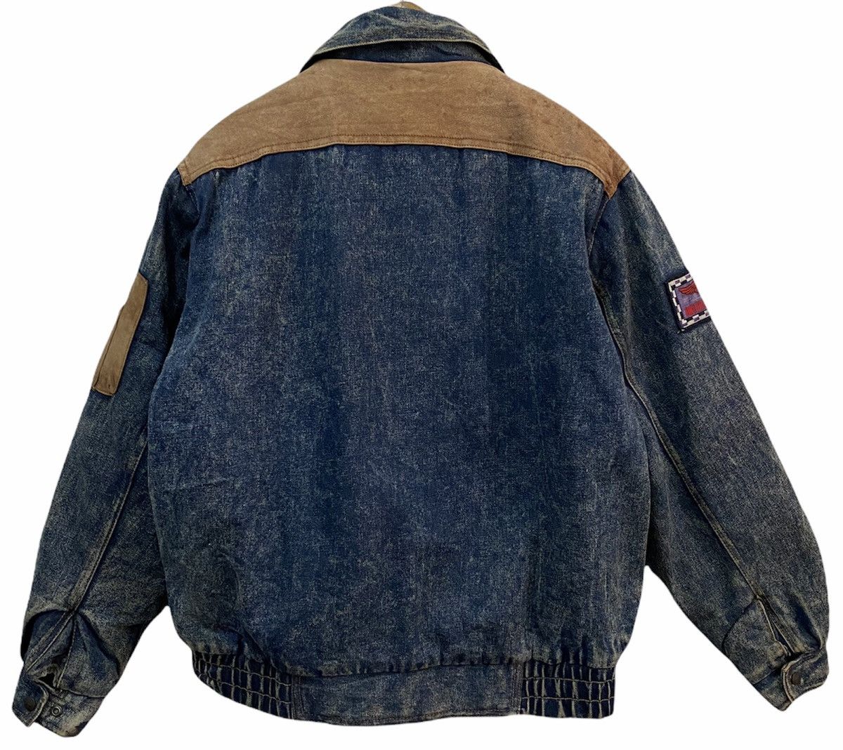 Vintage 🔥UNITED STATES NAVY LEATHER PATCHES PARACHUTE DENIM JACKET Size US L / EU 52-54 / 3 - 7 Thumbnail
