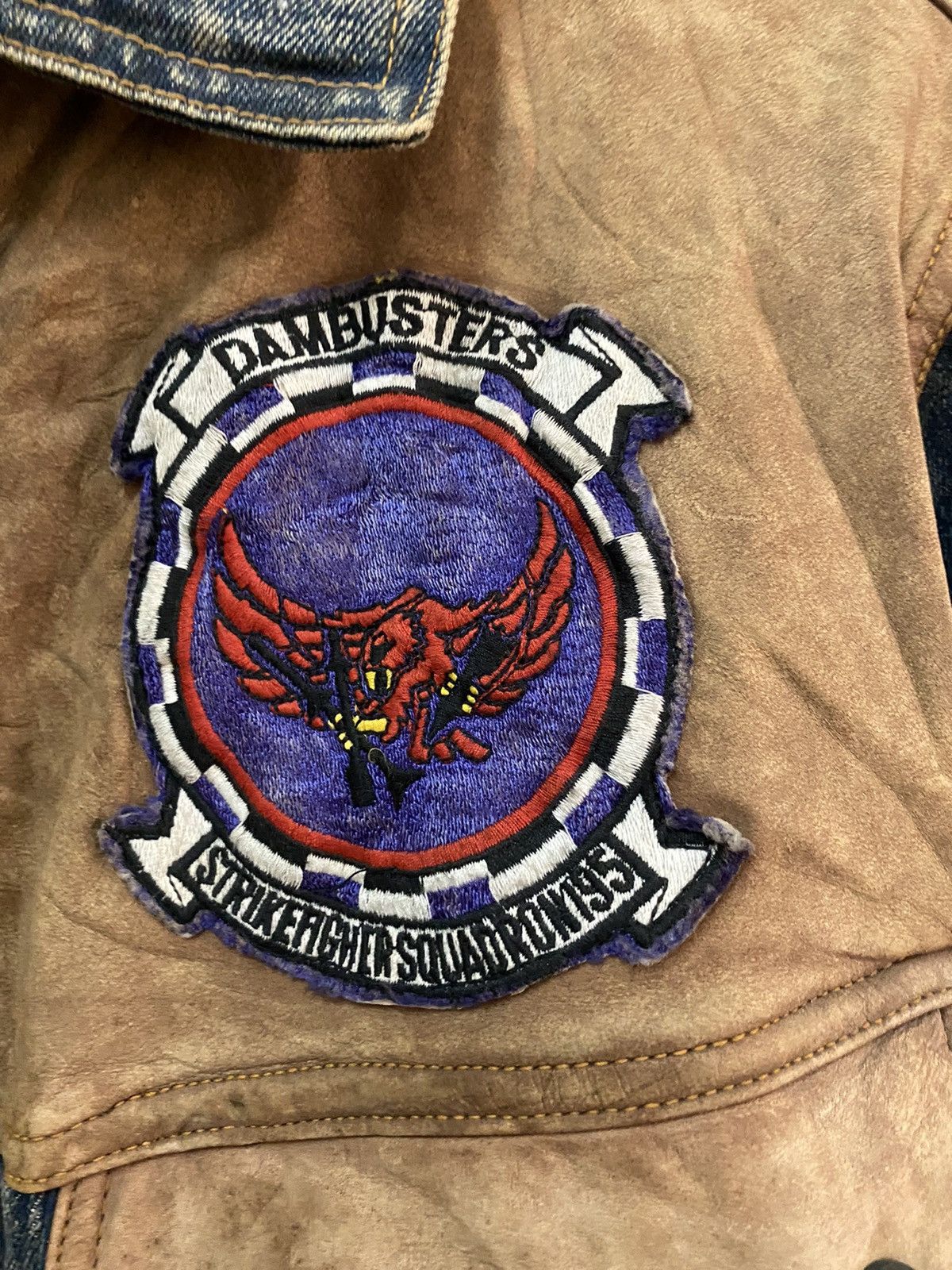Vintage 🔥UNITED STATES NAVY LEATHER PATCHES PARACHUTE DENIM JACKET Size US L / EU 52-54 / 3 - 5 Thumbnail