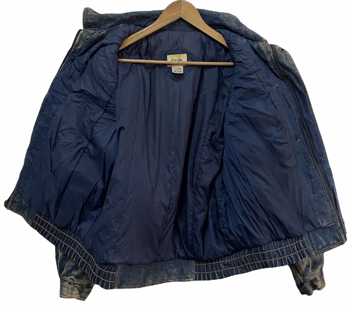 Vintage 🔥UNITED STATES NAVY LEATHER PATCHES PARACHUTE DENIM JACKET Size US L / EU 52-54 / 3 - 9 Thumbnail