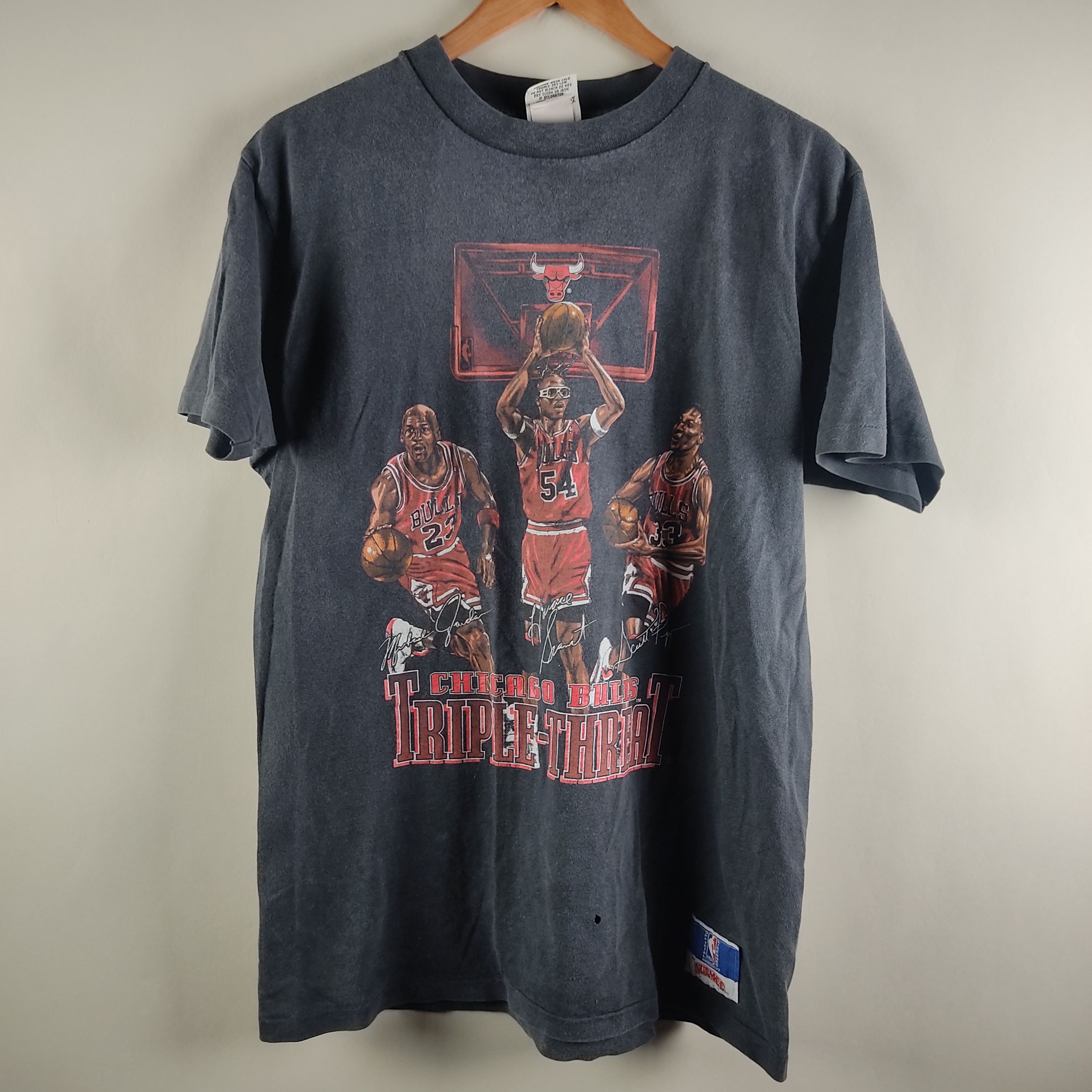 NBA × Vintage 90's Salem Chicago Bulls Triple Threat Michael Jordan Size US XL / EU 56 / 4 - 8 Thumbnail