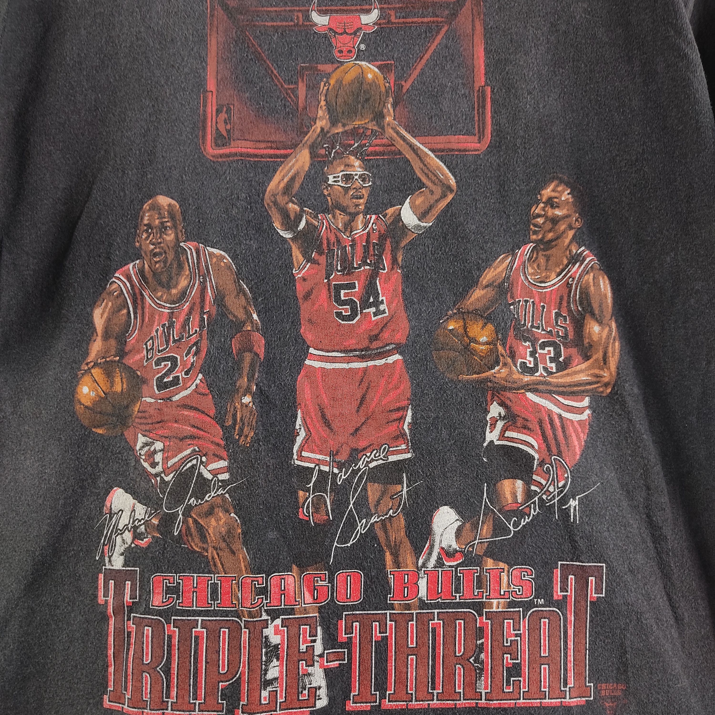 NBA × Vintage 90's Salem Chicago Bulls Triple Threat Michael Jordan Size US XL / EU 56 / 4 - 6 Thumbnail