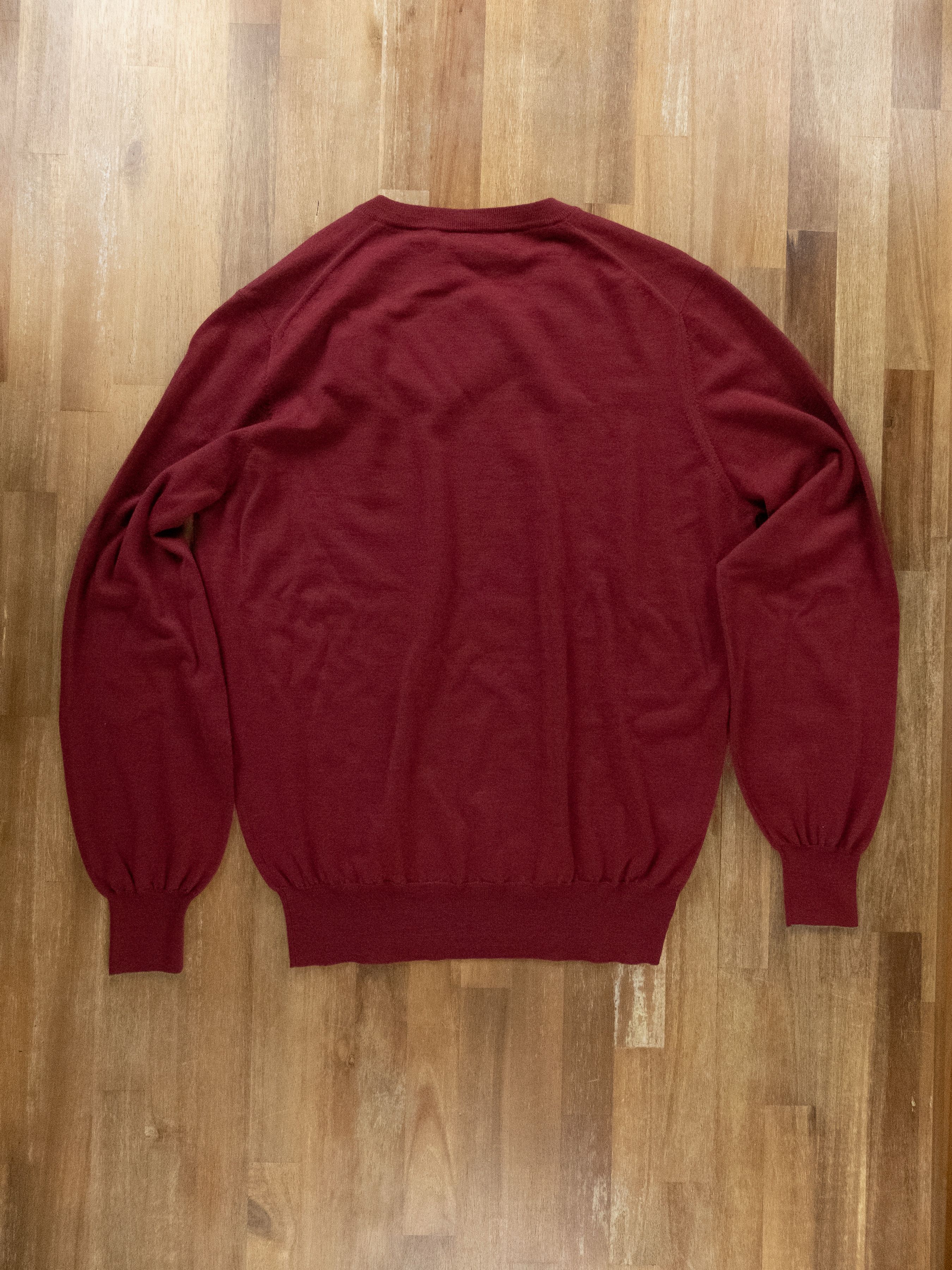 Brunello Cucinelli BRUNELLO CUCINELLI burgundy v-neck wool cashmere sweater S Size US S / EU 44-46 / 1 - 11 Thumbnail