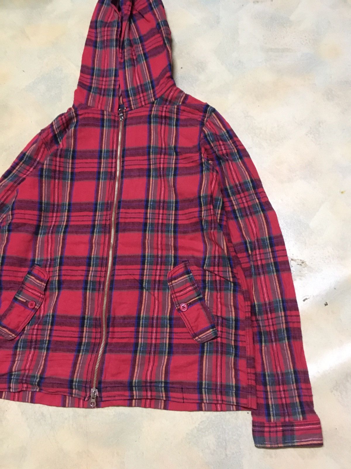 Japanese Brand Red Tartan Hoodie Punk Seditionaries Style Size US L / EU 52-54 / 3 - 4 Thumbnail
