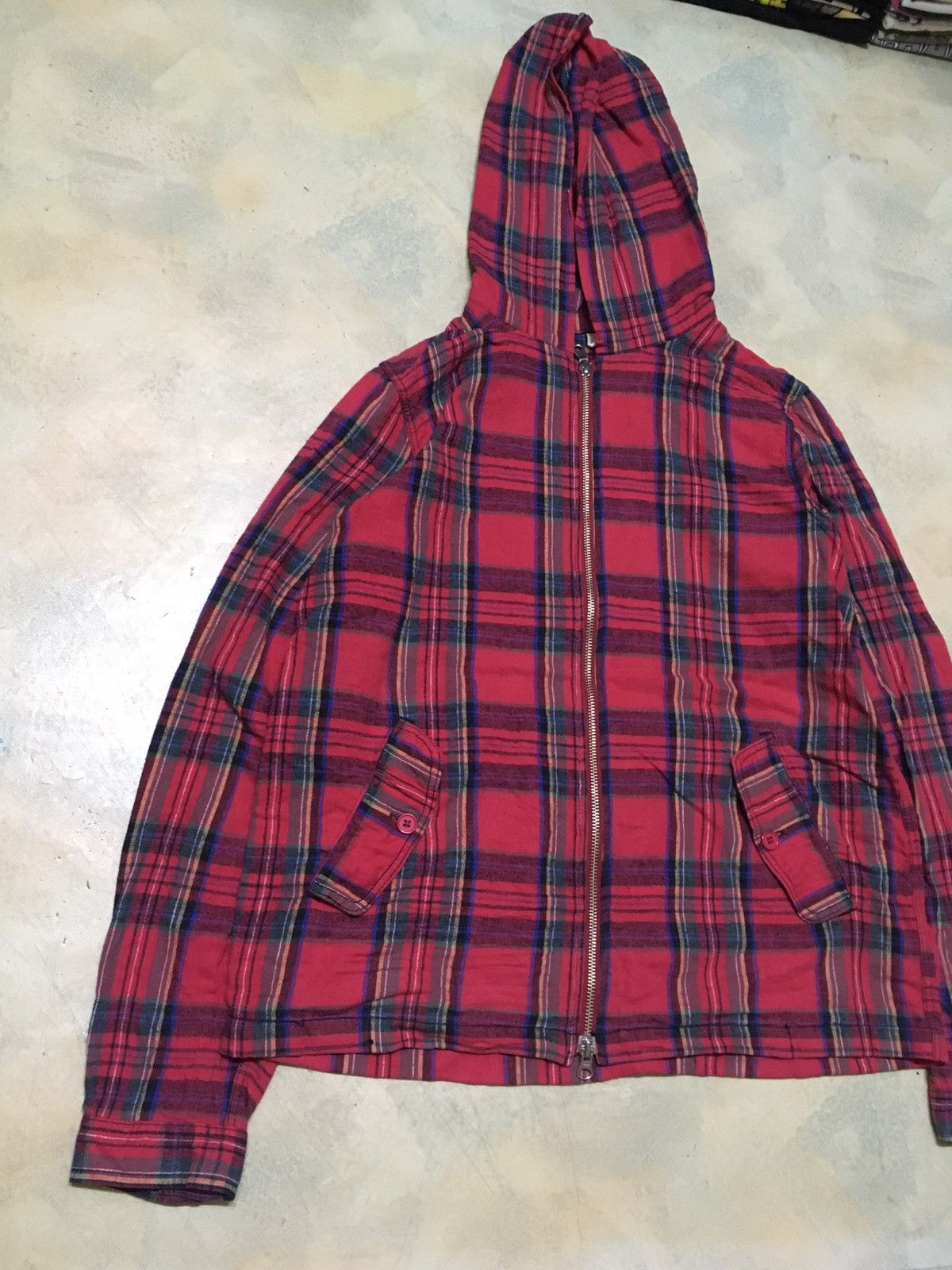 Japanese Brand Red Tartan Hoodie Punk Seditionaries Style Size US L / EU 52-54 / 3 - 2 Thumbnail