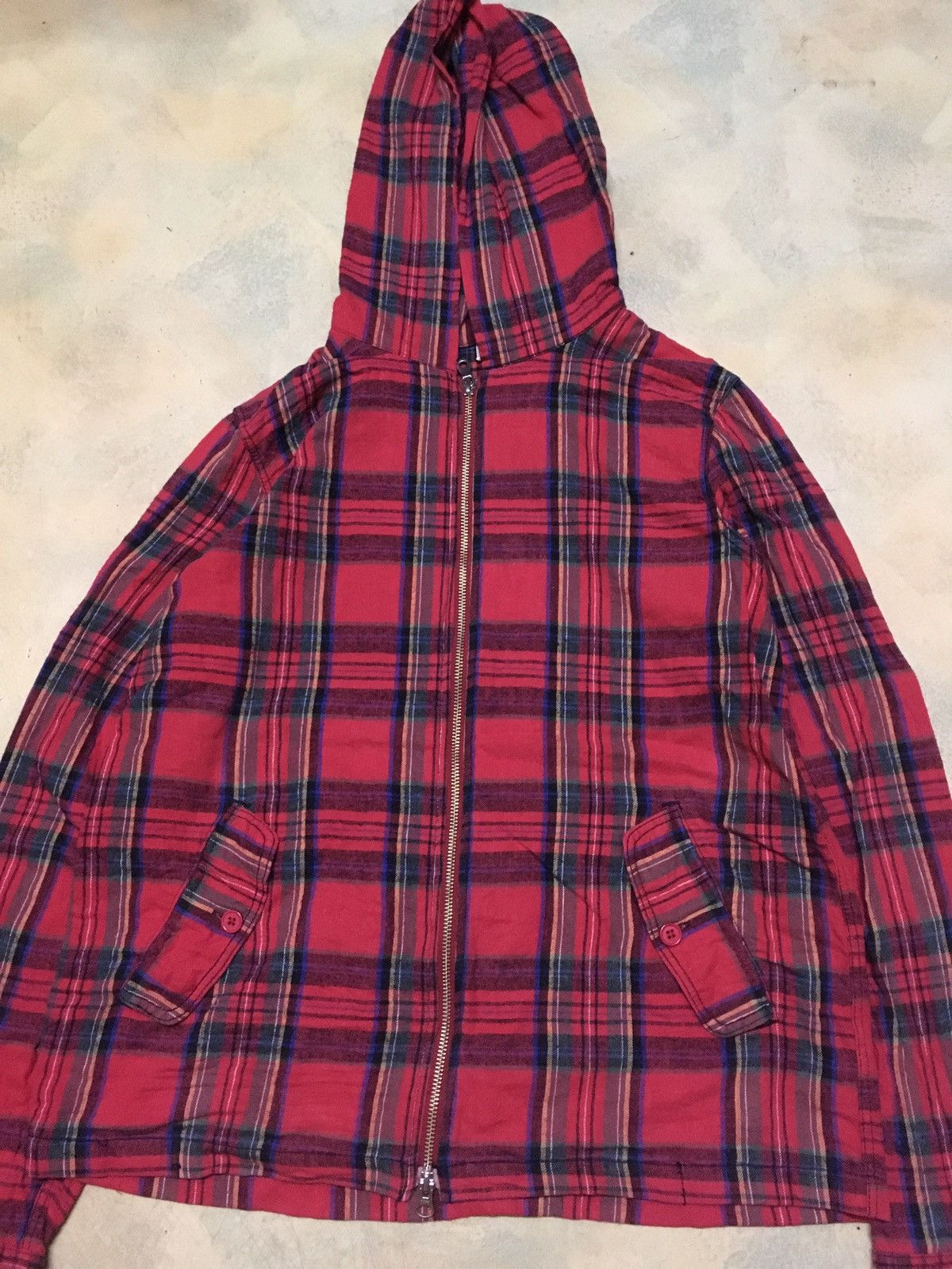 Japanese Brand Red Tartan Hoodie Punk Seditionaries Style Size US L / EU 52-54 / 3 - 3 Thumbnail