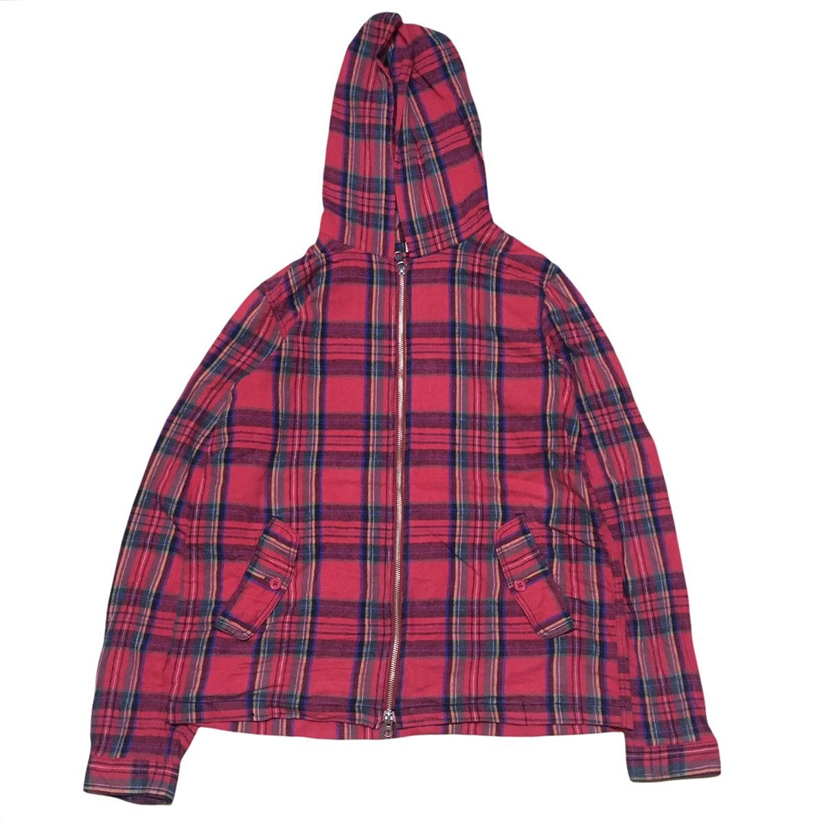 Japanese Brand Red Tartan Hoodie Punk Seditionaries Style Size US L / EU 52-54 / 3 - 1 Thumbnail