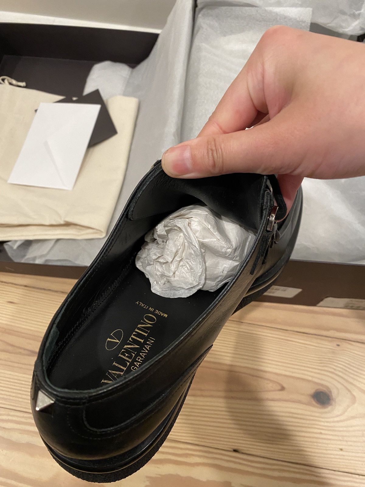 Valentino Black Leather Studded Creepers Size US 7 / EU 40 - 13 Thumbnail