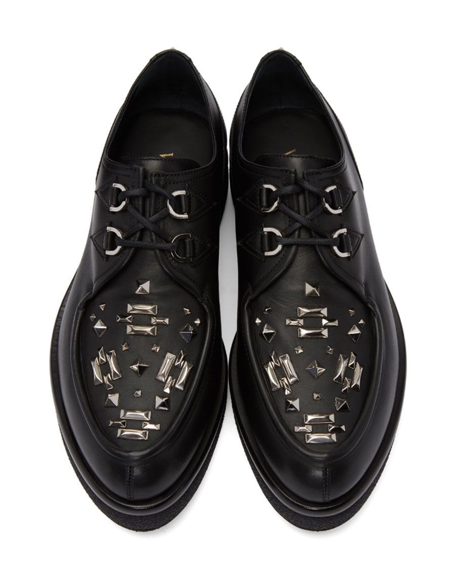 Valentino Black Leather Studded Creepers Size US 7 / EU 40 - 7 Thumbnail