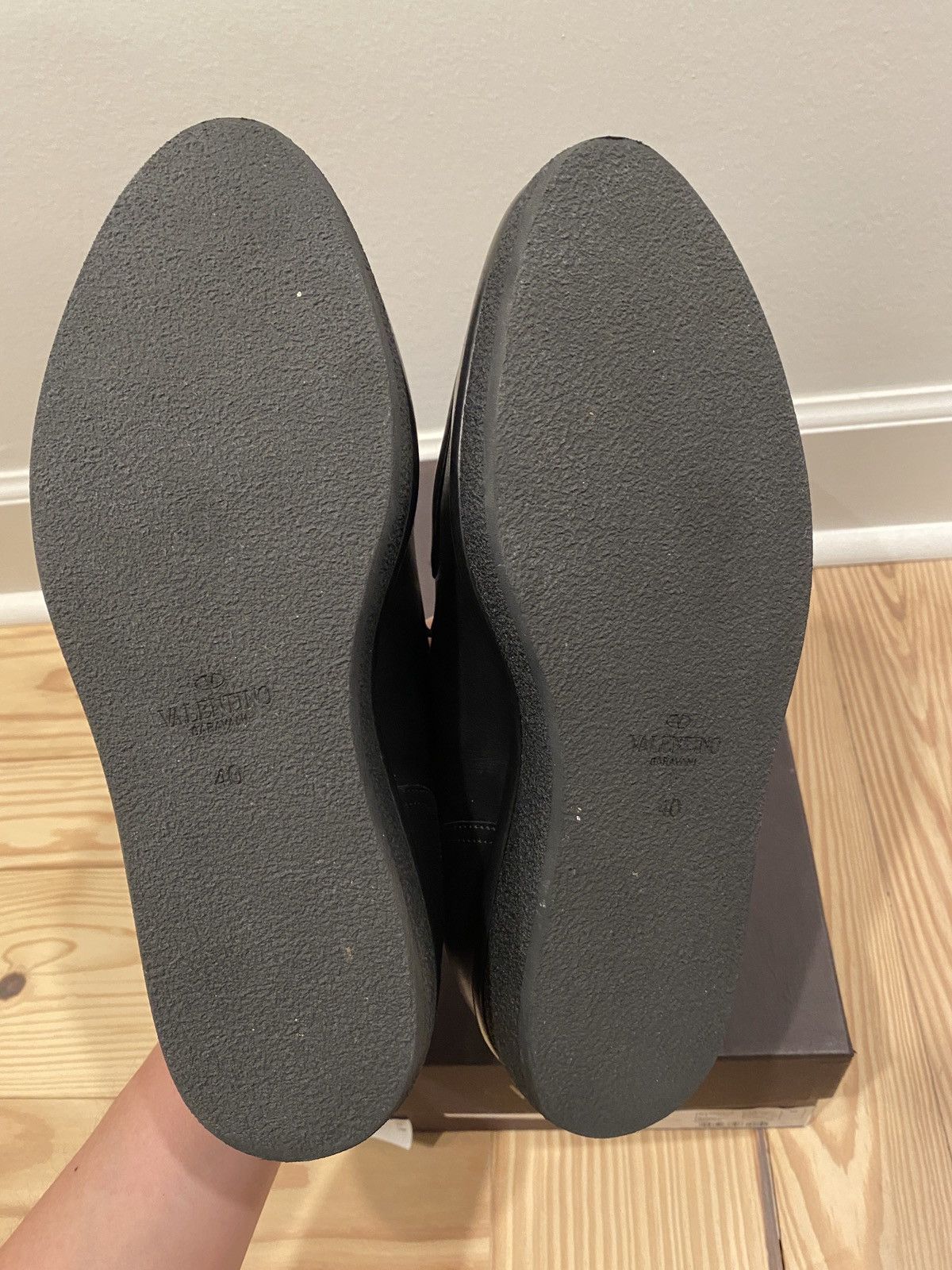 Valentino Black Leather Studded Creepers Size US 7 / EU 40 - 5 Thumbnail