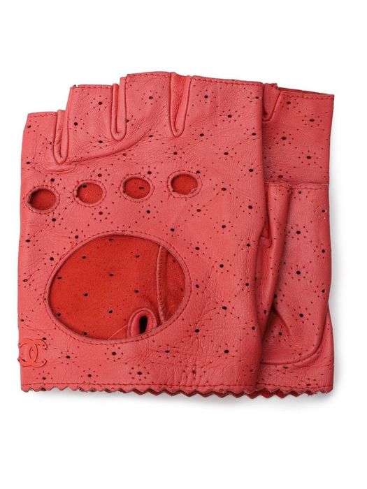Chanel Fingerless Pink Gloves