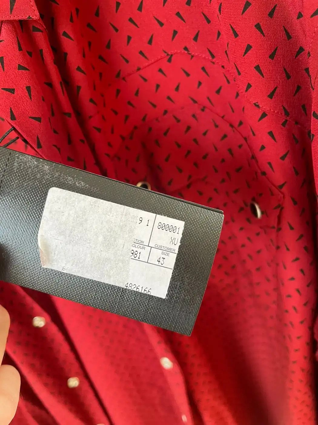 Saint Laurent Paris Flat Pocket Silk Shirt with Trait Triangle Print Size US XL / EU 56 / 4 - 5 Thumbnail
