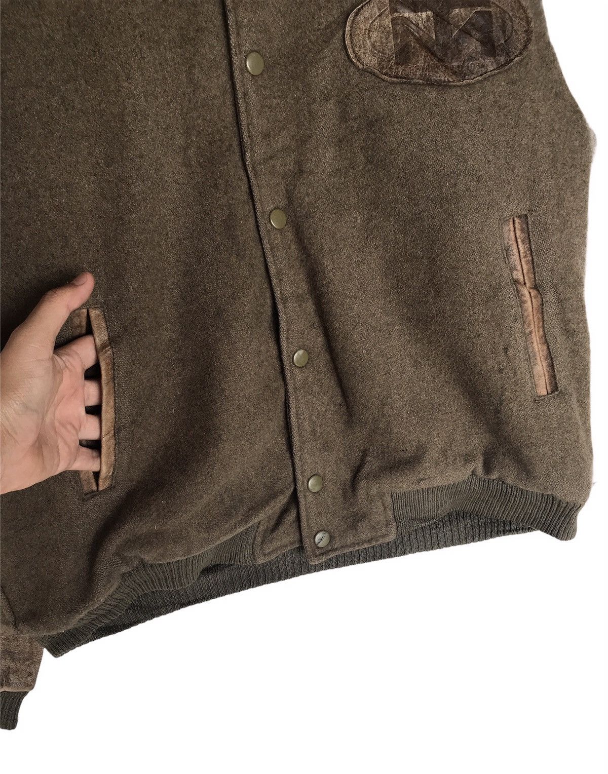 Japanese Brand Vintage Leather Varsity Jacket Sherpa Travis Scott Style Size US L / EU 52-54 / 3 - 5 Thumbnail
