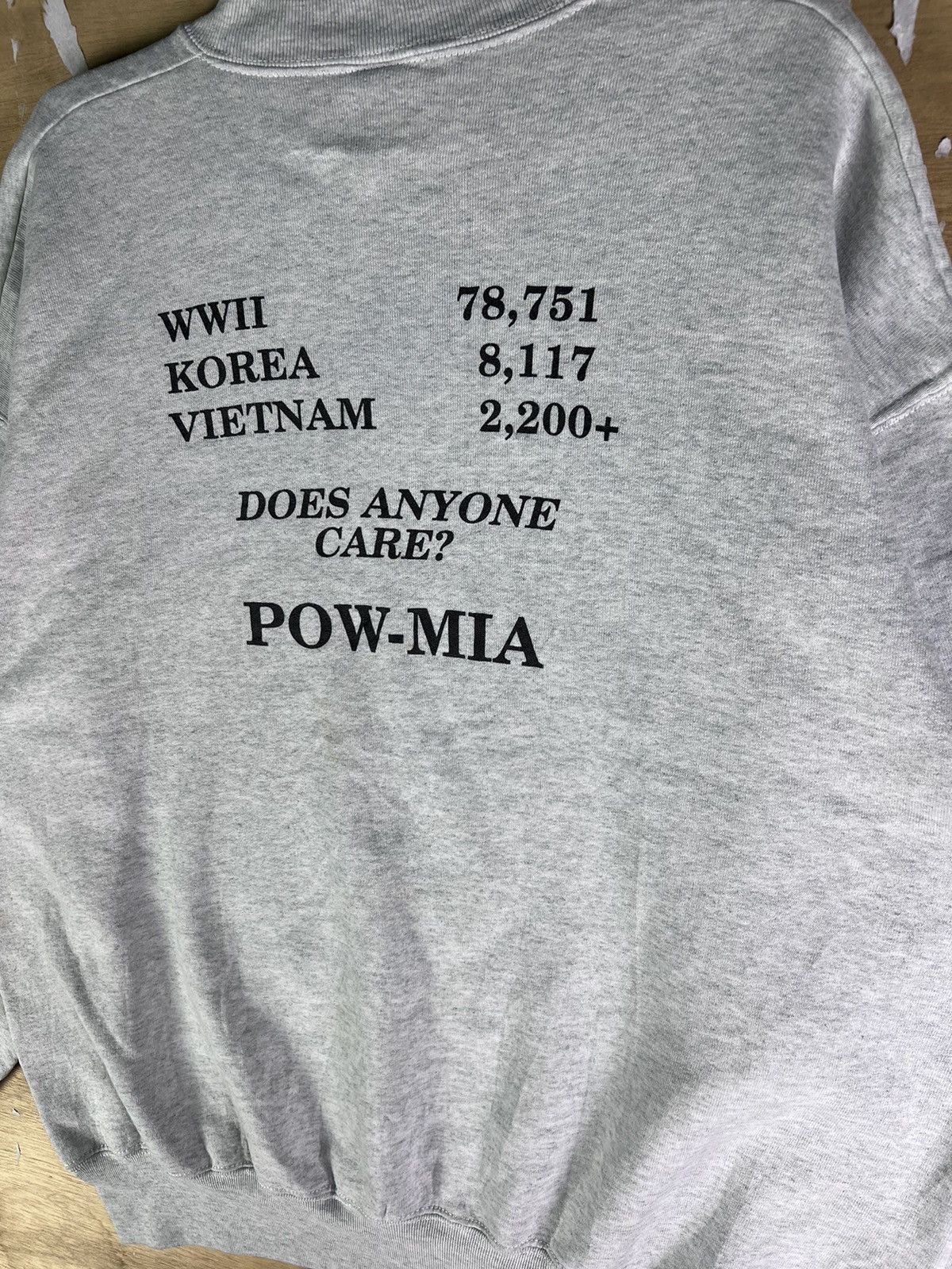 Fruit Of The Loom × Vintage Vintage Sweatshirt 90’s Freedom Flight Pow Mia Size US XXL / EU 58 / 5 - 4 Thumbnail