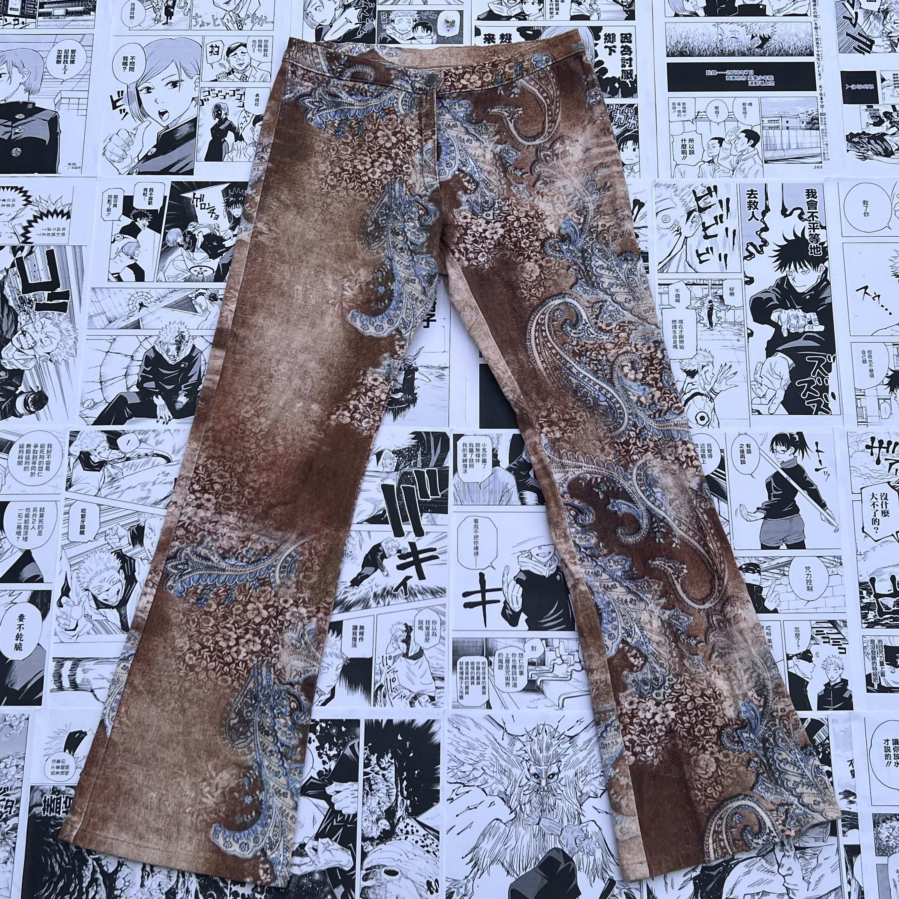image of Vintage United Colors Of Benetton Pants Full Print in Mix, Women's (Size 27)