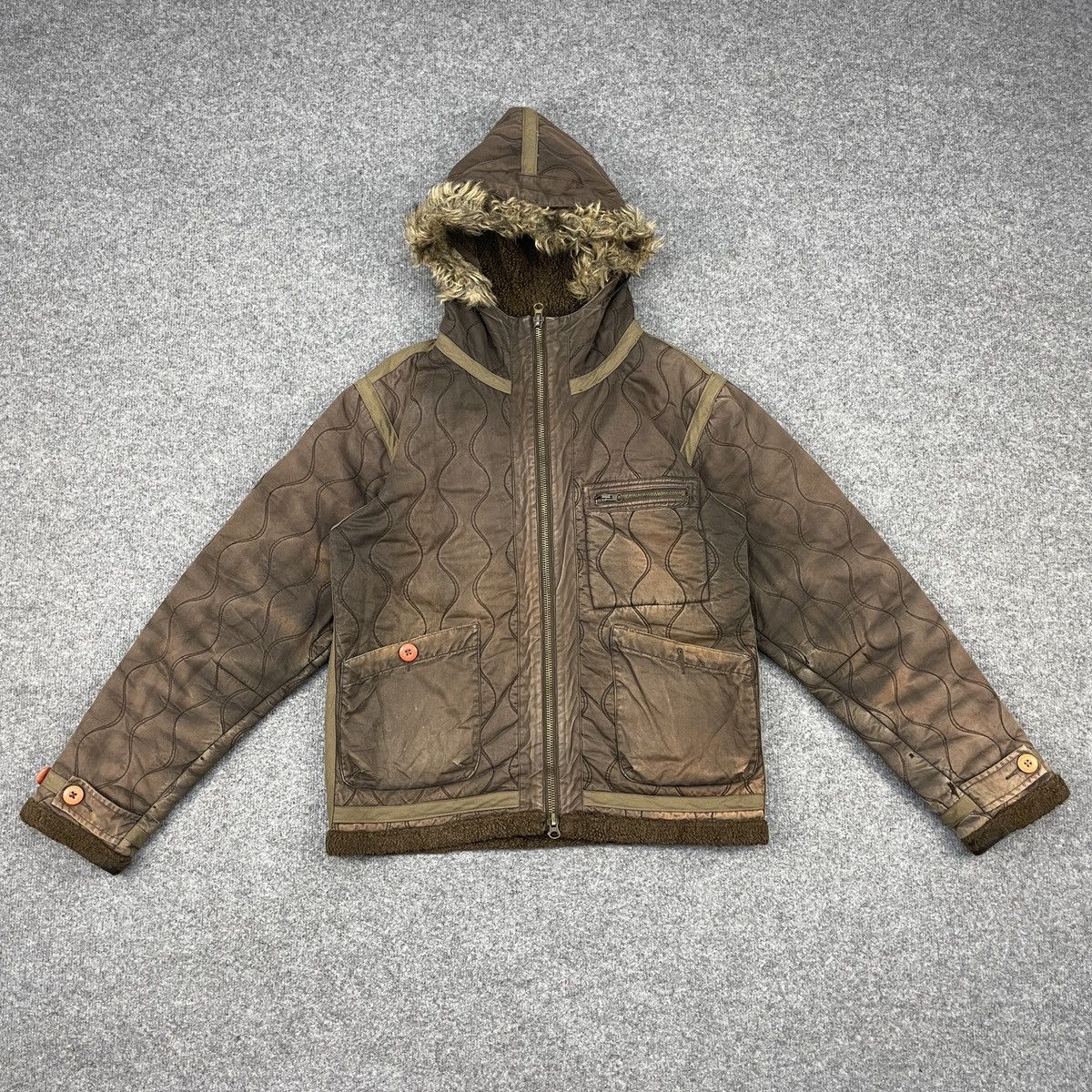Japanese Brand × Vintage Vintage Distressed Japanese Brand Puffer Sherpa Jacket Size US M / EU 48-50 / 2 - 1 Thumbnail